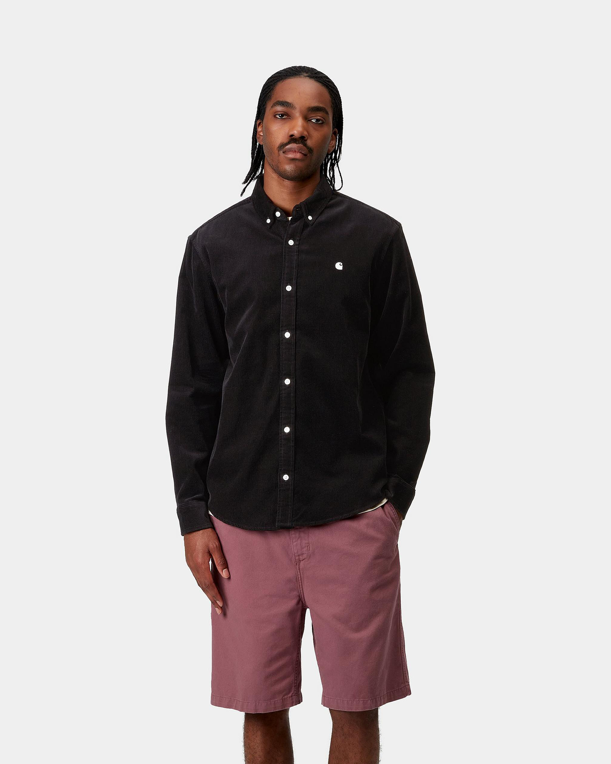 L/S Madison Fine Cord Shirt - Black / Wax