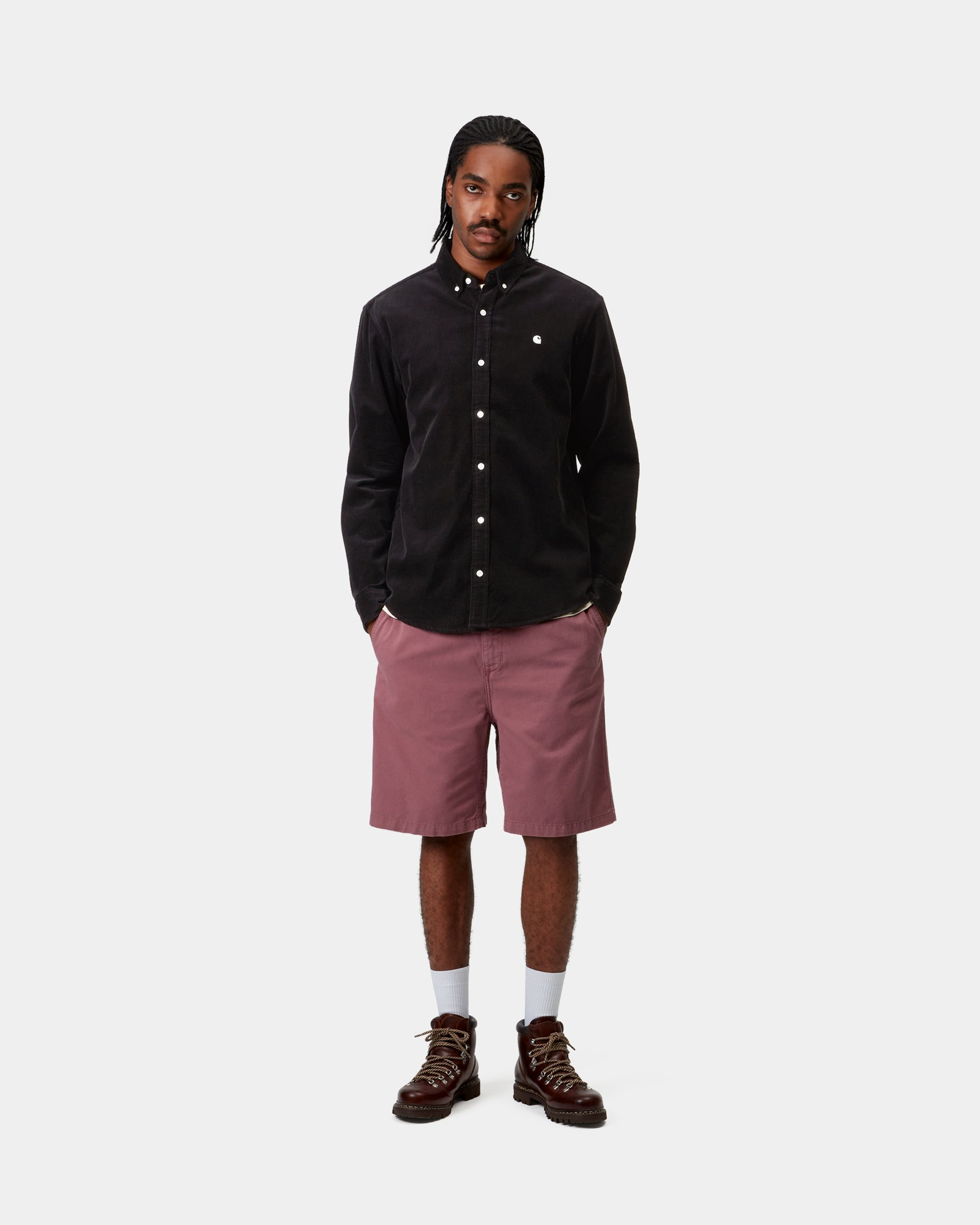 L/S Madison Fine Cord Shirt - Black / Wax