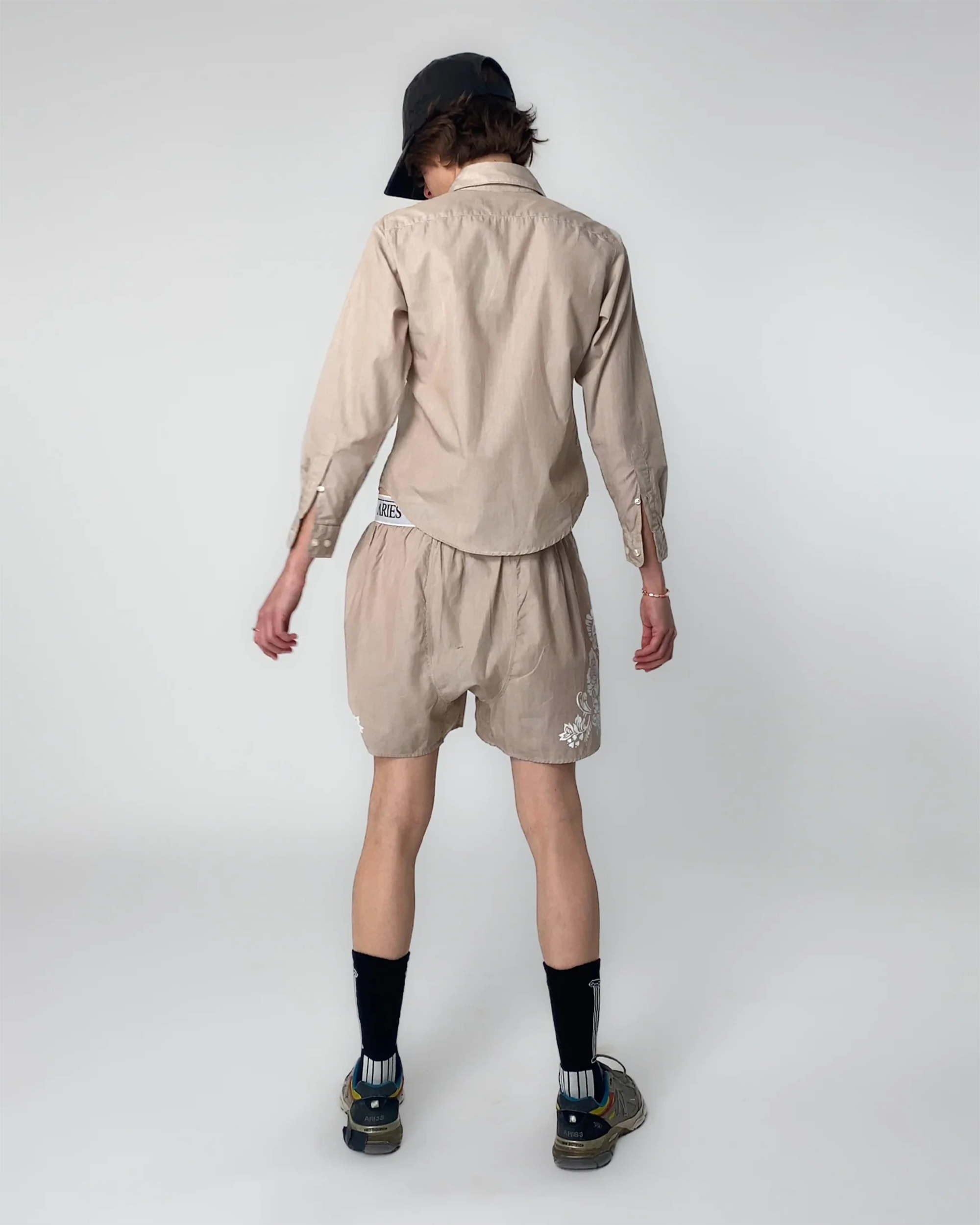 Lace Overprinted Poplin Shirt Baby Fit - Brown