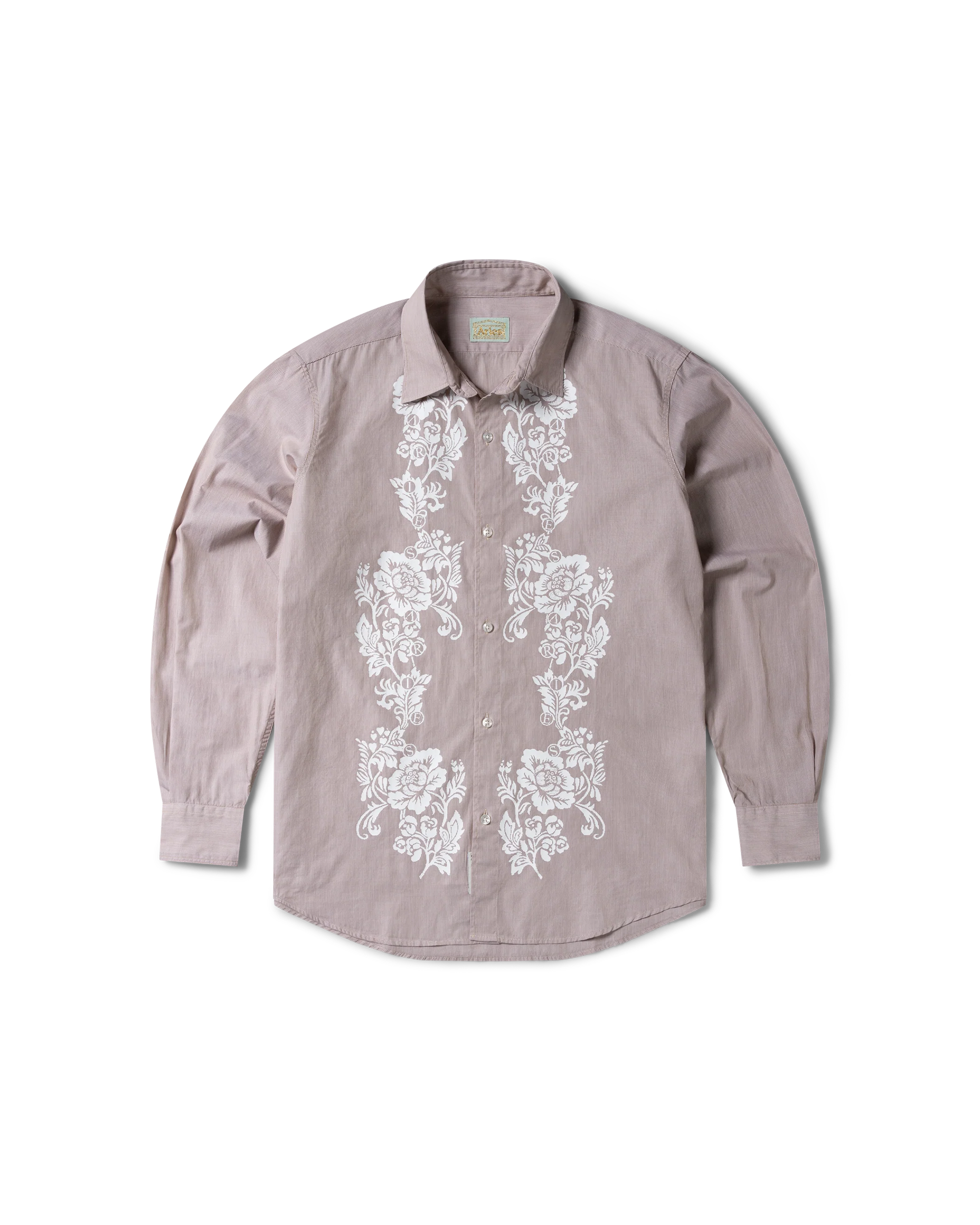 Lace Overprinted Poplin Shirt Baby Fit - Brown