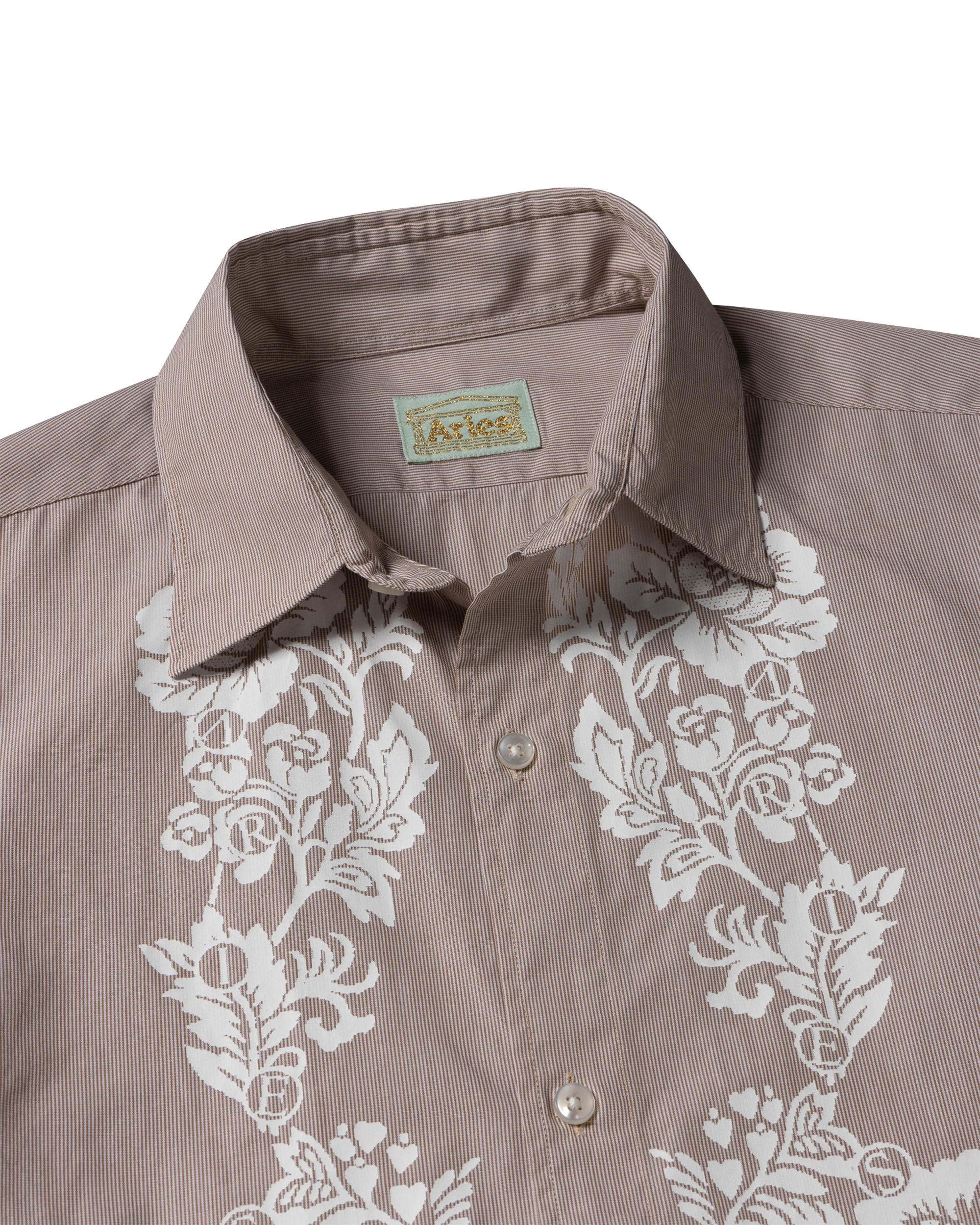 Lace Overprinted Poplin Shirt Baby Fit - Brown