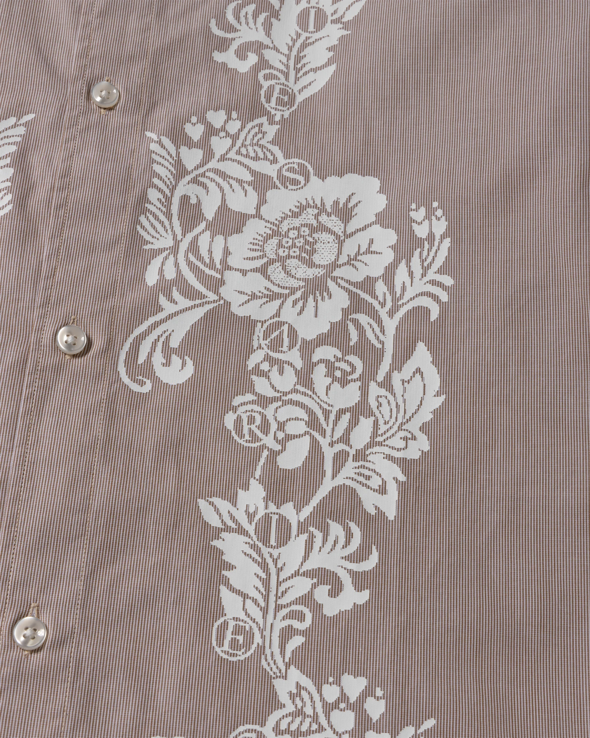 Lace Overprinted Poplin Shirt Baby Fit - Brown