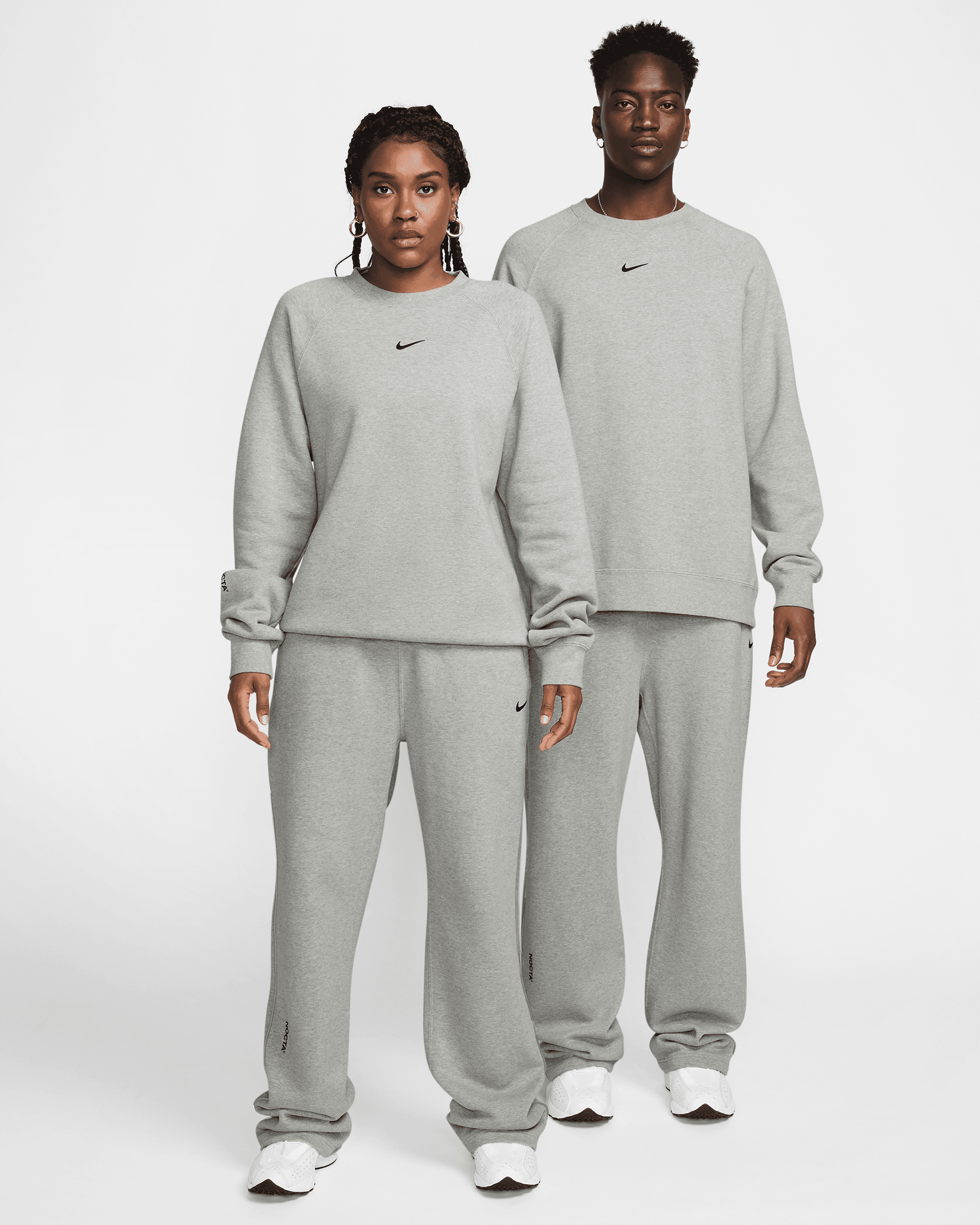NOCTA Contrast Stitch Crewneck - Dark Grey Heather / Black
