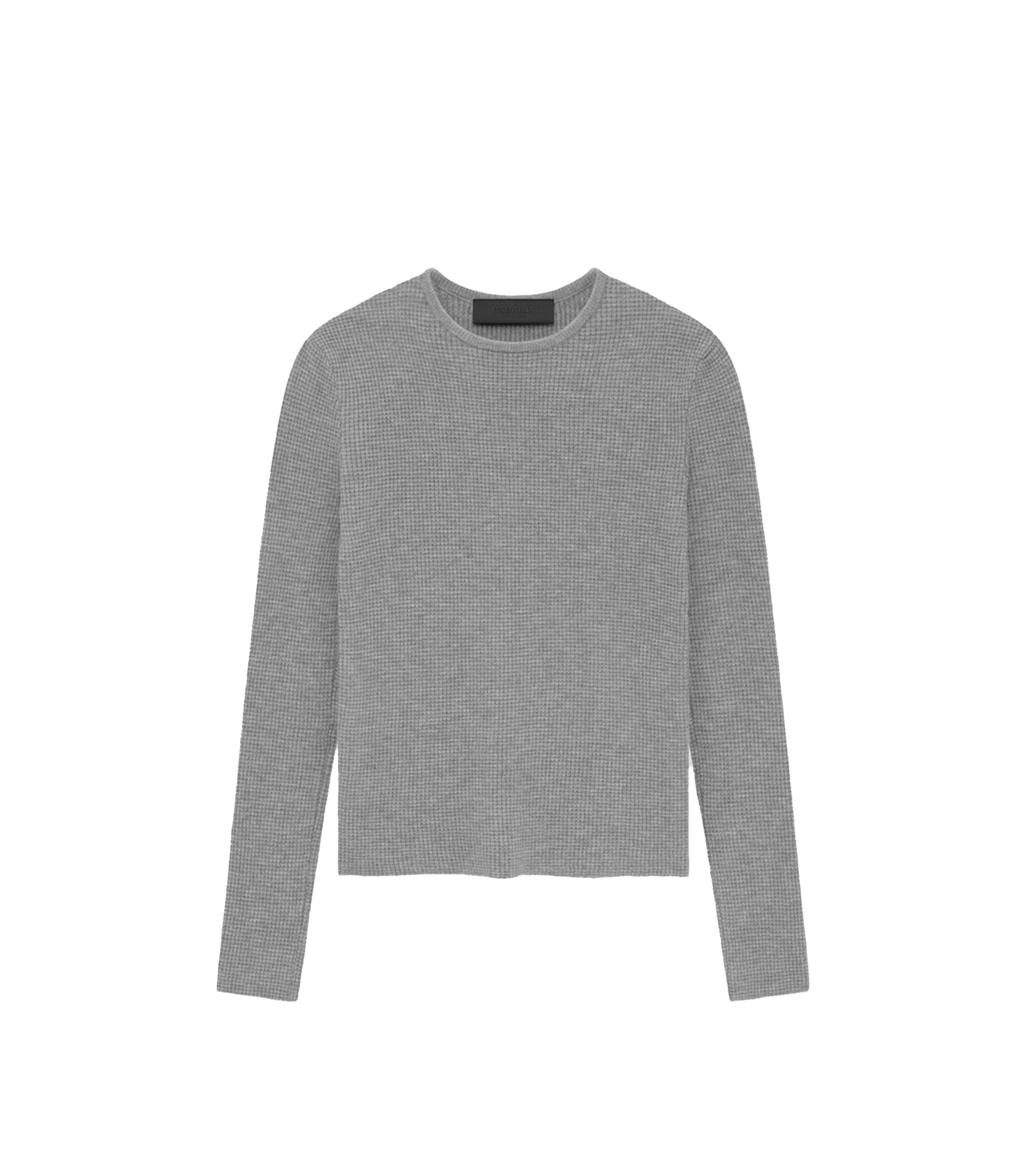 Women's Waffle Fitted Sweater - Dark Heather
