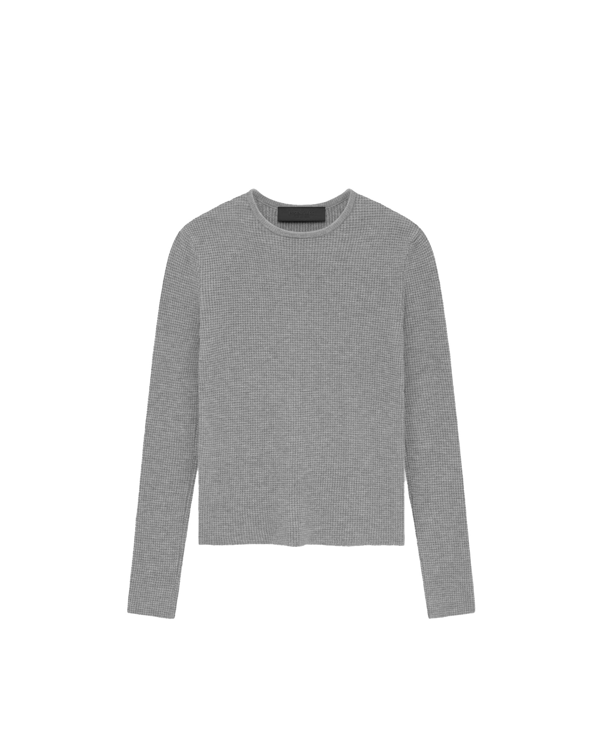 Women's Waffle Fitted Sweater - Dark Heather