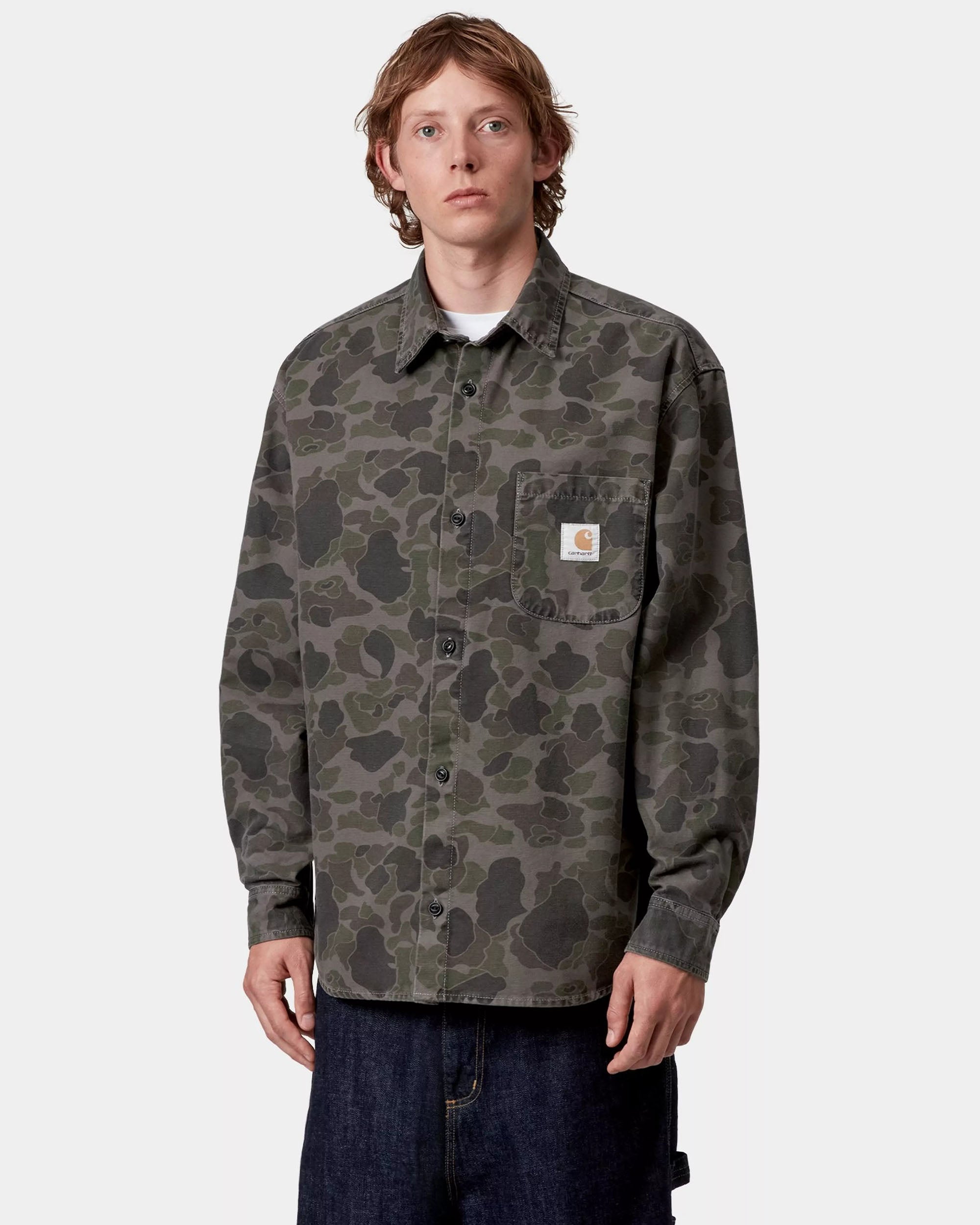 L/S Duck Shirt - Camo Duck / Green / Porphyry