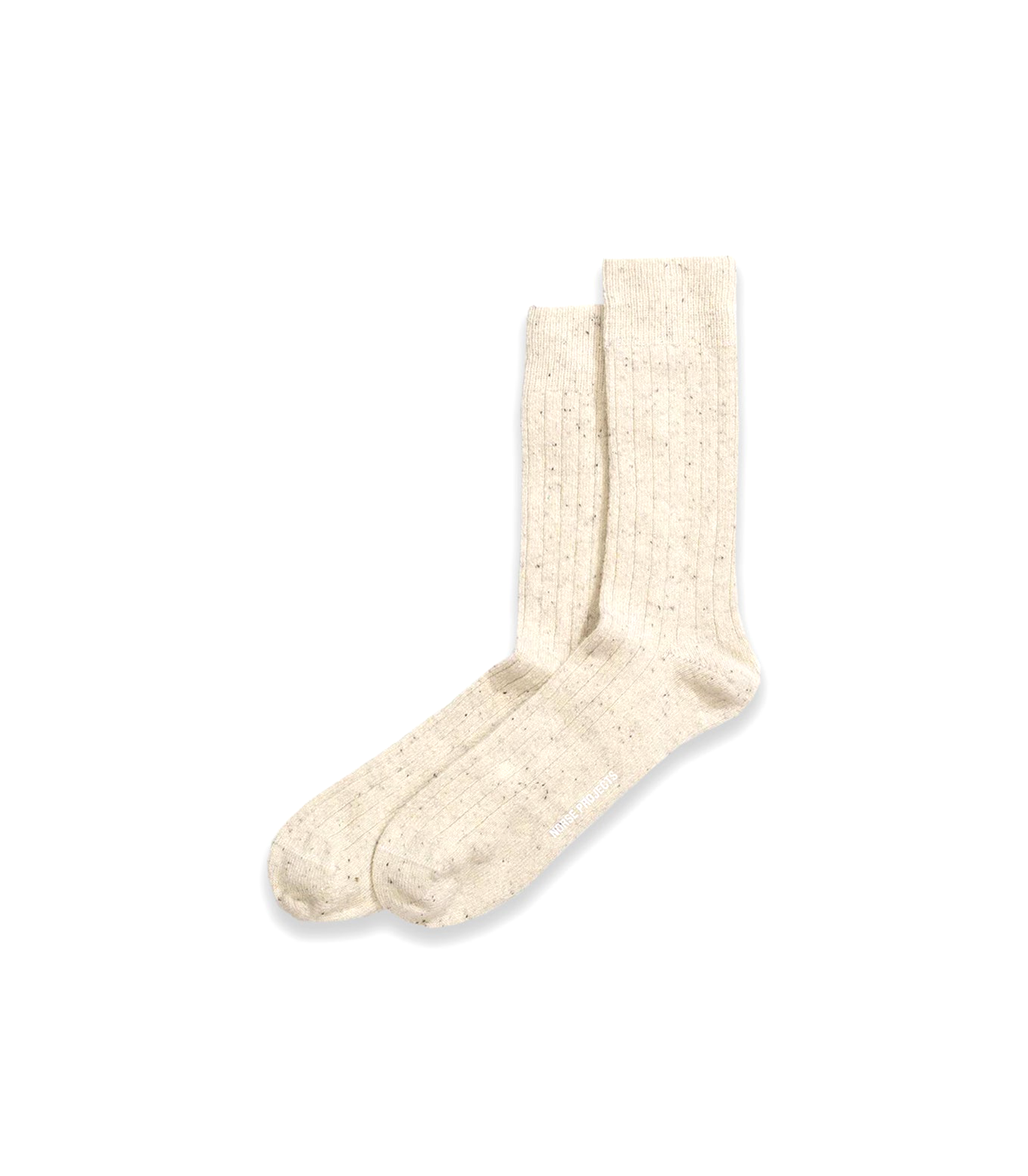 Bjarki Neps Wool Rib Sock - Ecru