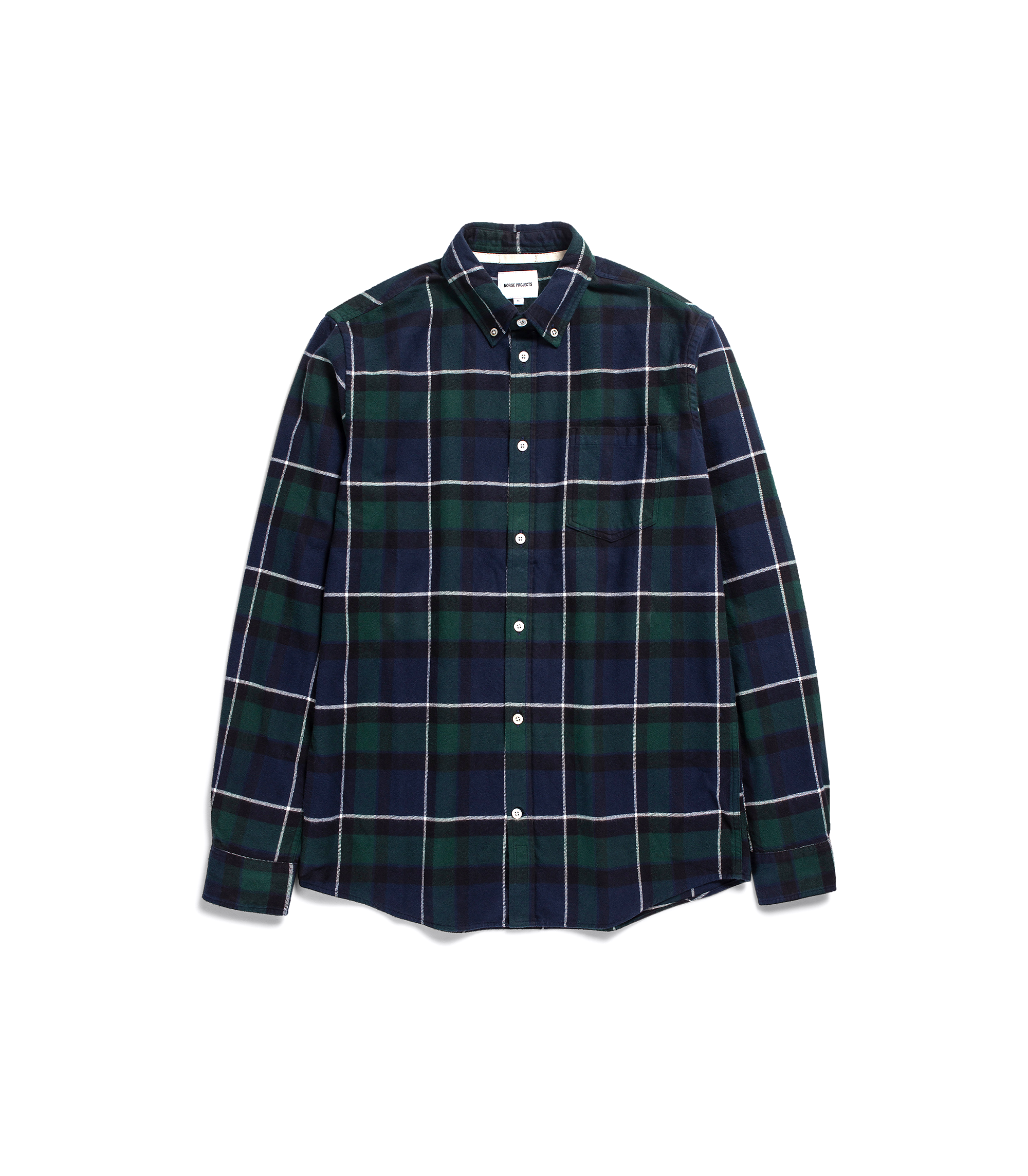 Anton Organic Flannel Shirt - Black / Watch Check