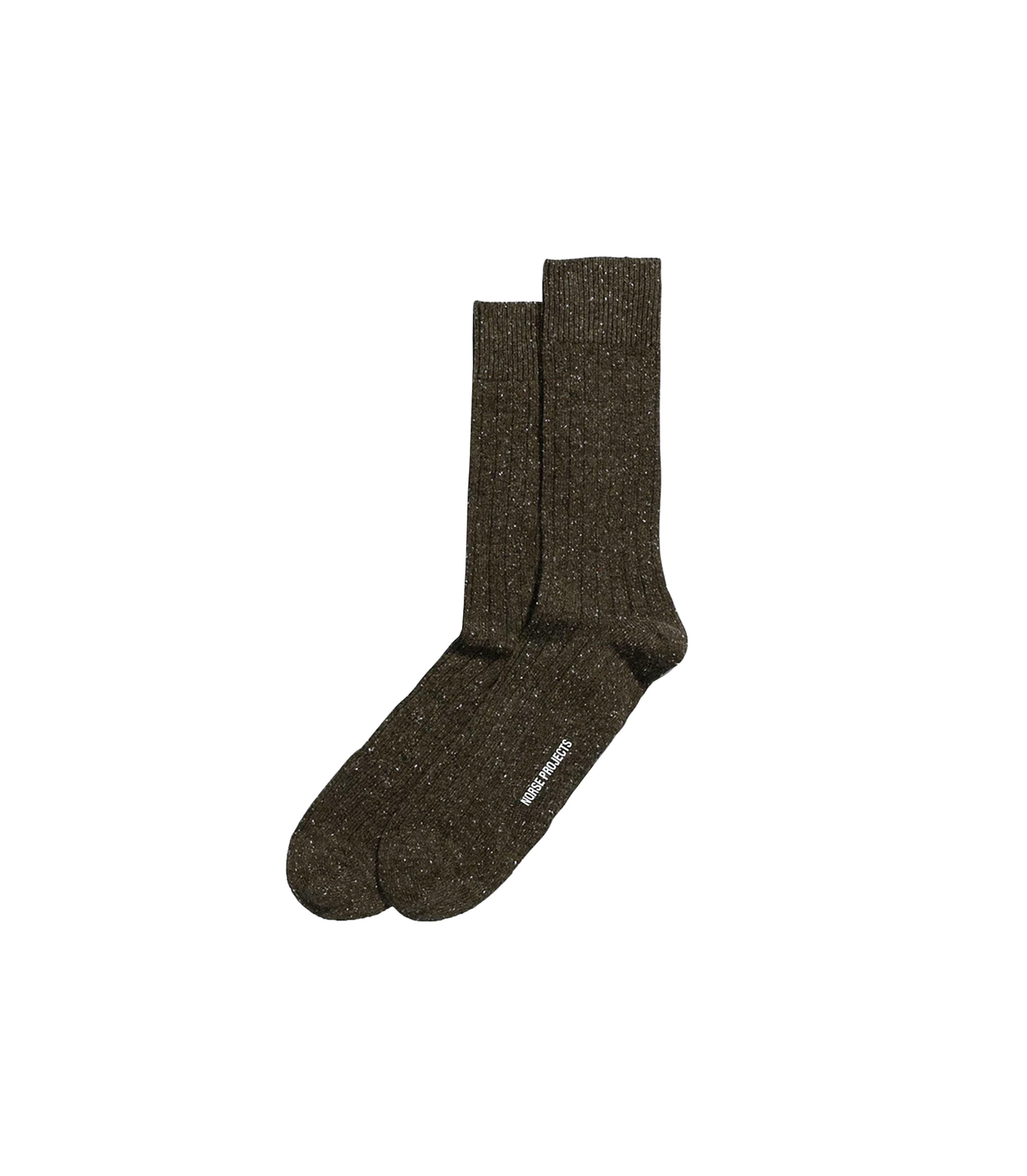 Bjarki Neps Wool Rib Sock - Espresso