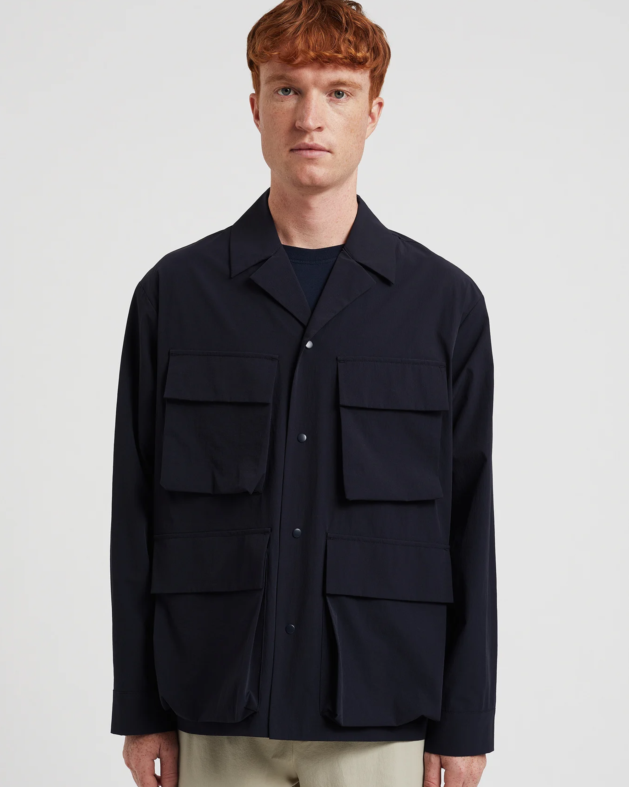 Mads Travel Light Overshirt - Navy