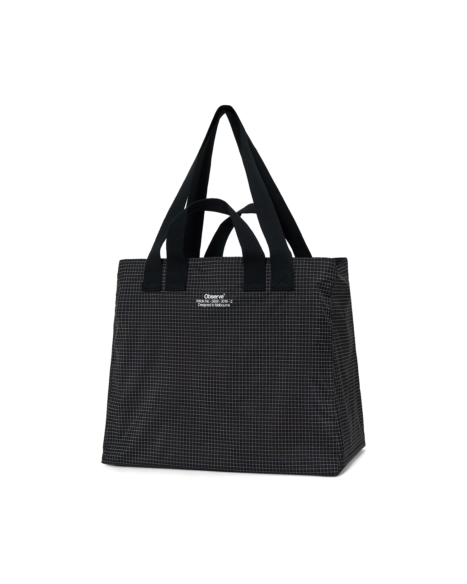 Grid Stop Stamp Tote - Black
