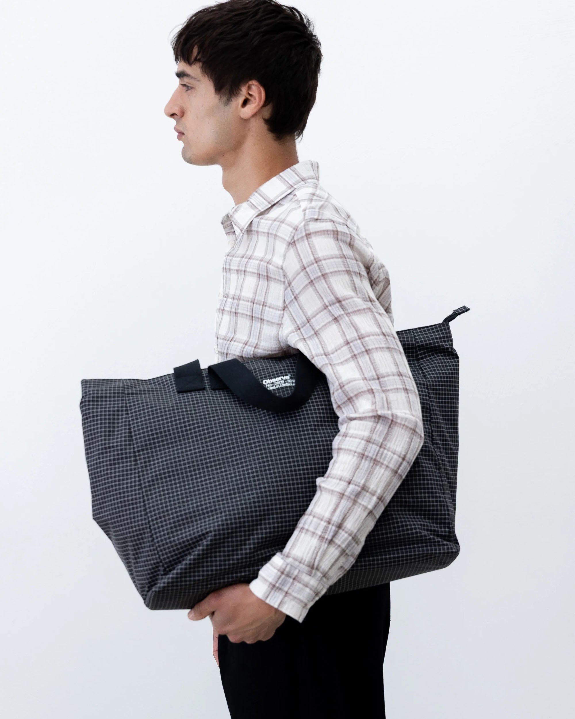 Grid Stop Stamp Tote - Black