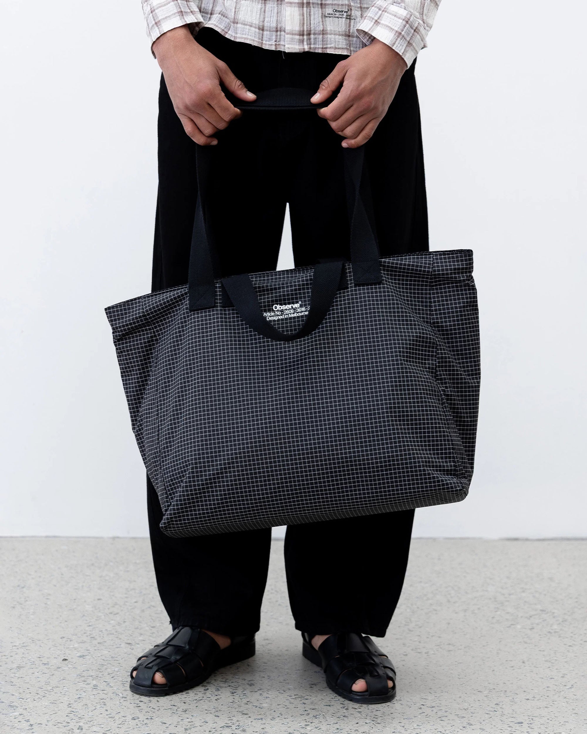 Grid Stop Stamp Tote - Black