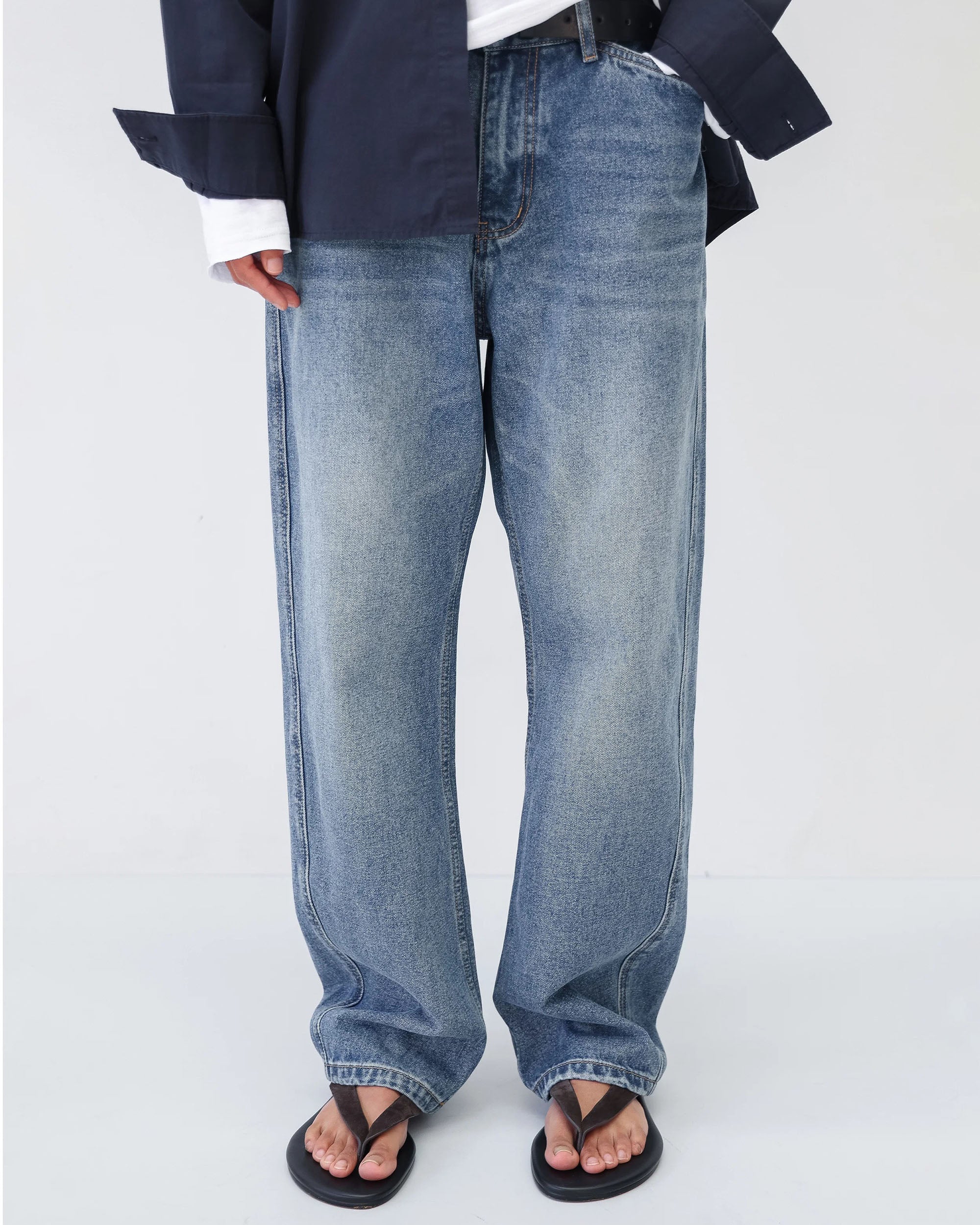 Straight Cut Denim - Washed Indigo