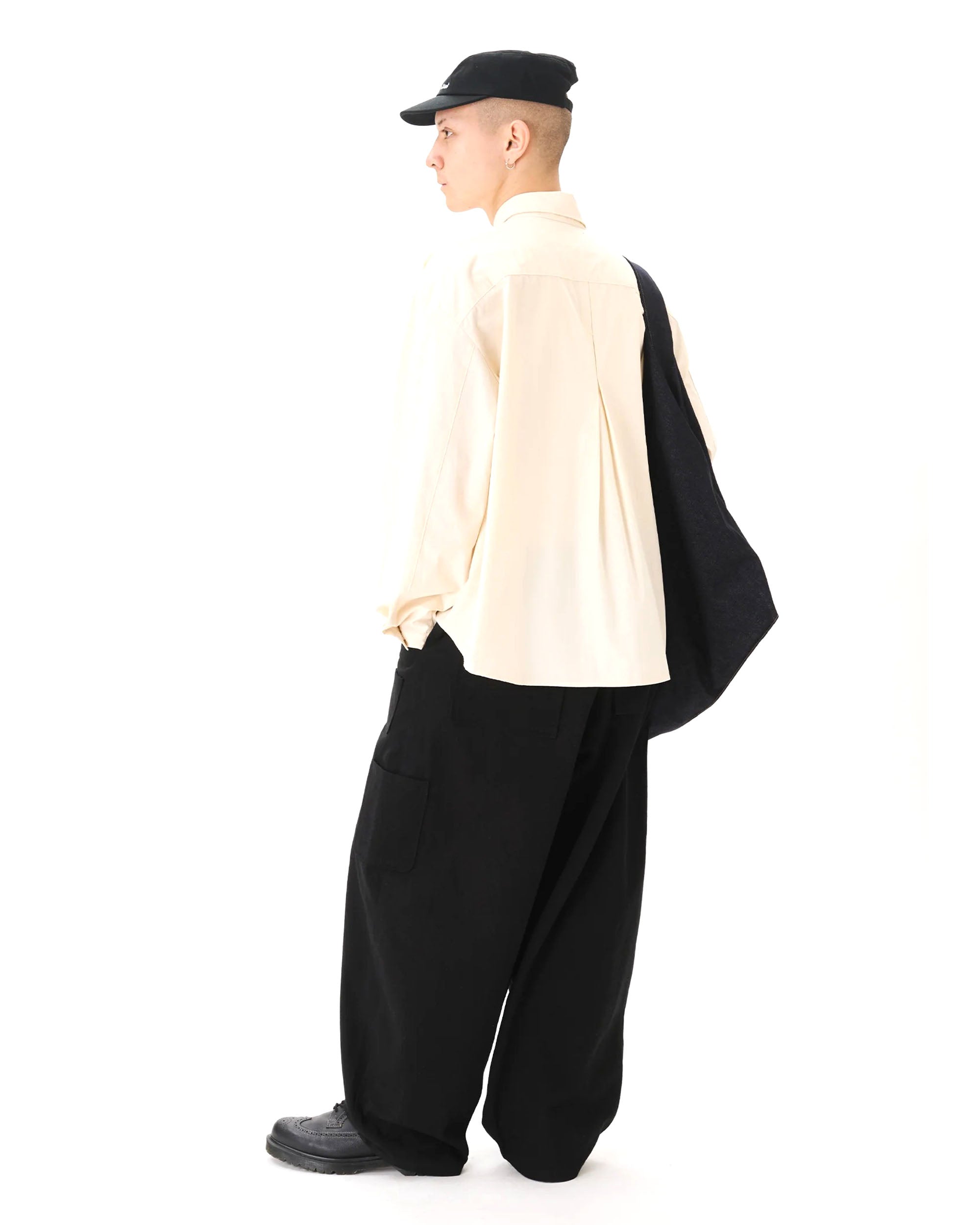 Boxy Pleated Shirt - Off White