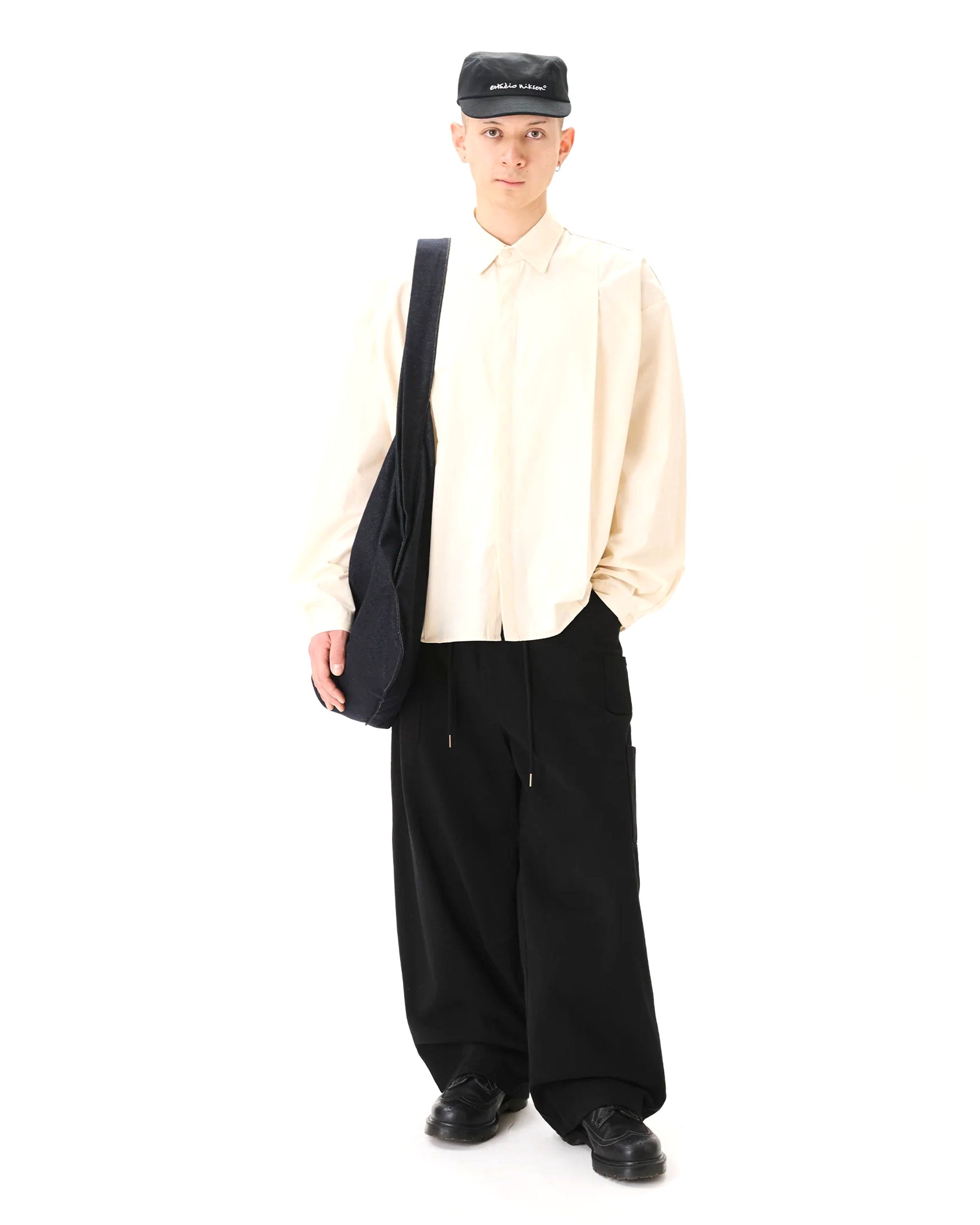 Boxy Pleated Shirt - Off White
