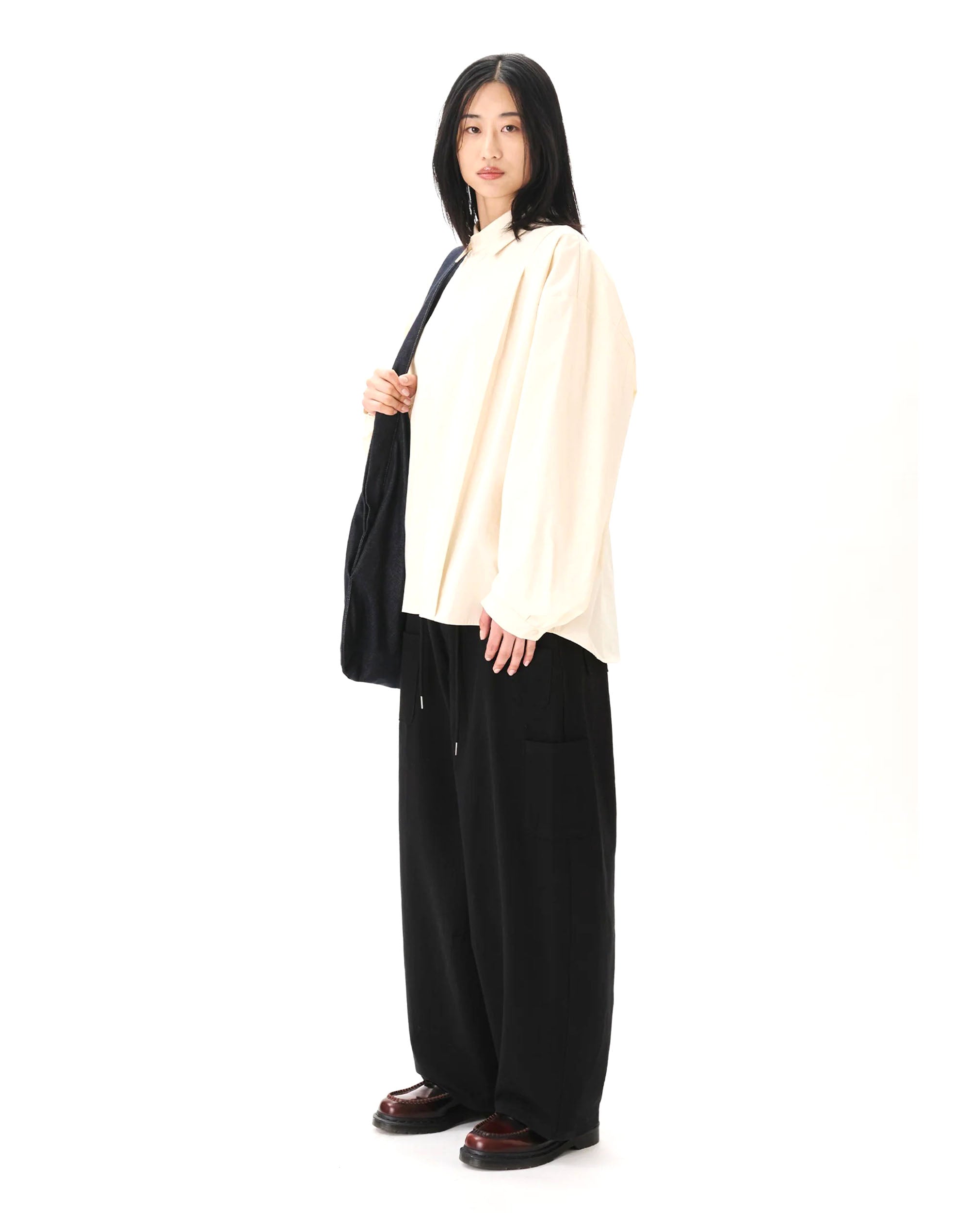 Boxy Pleated Shirt - Off White