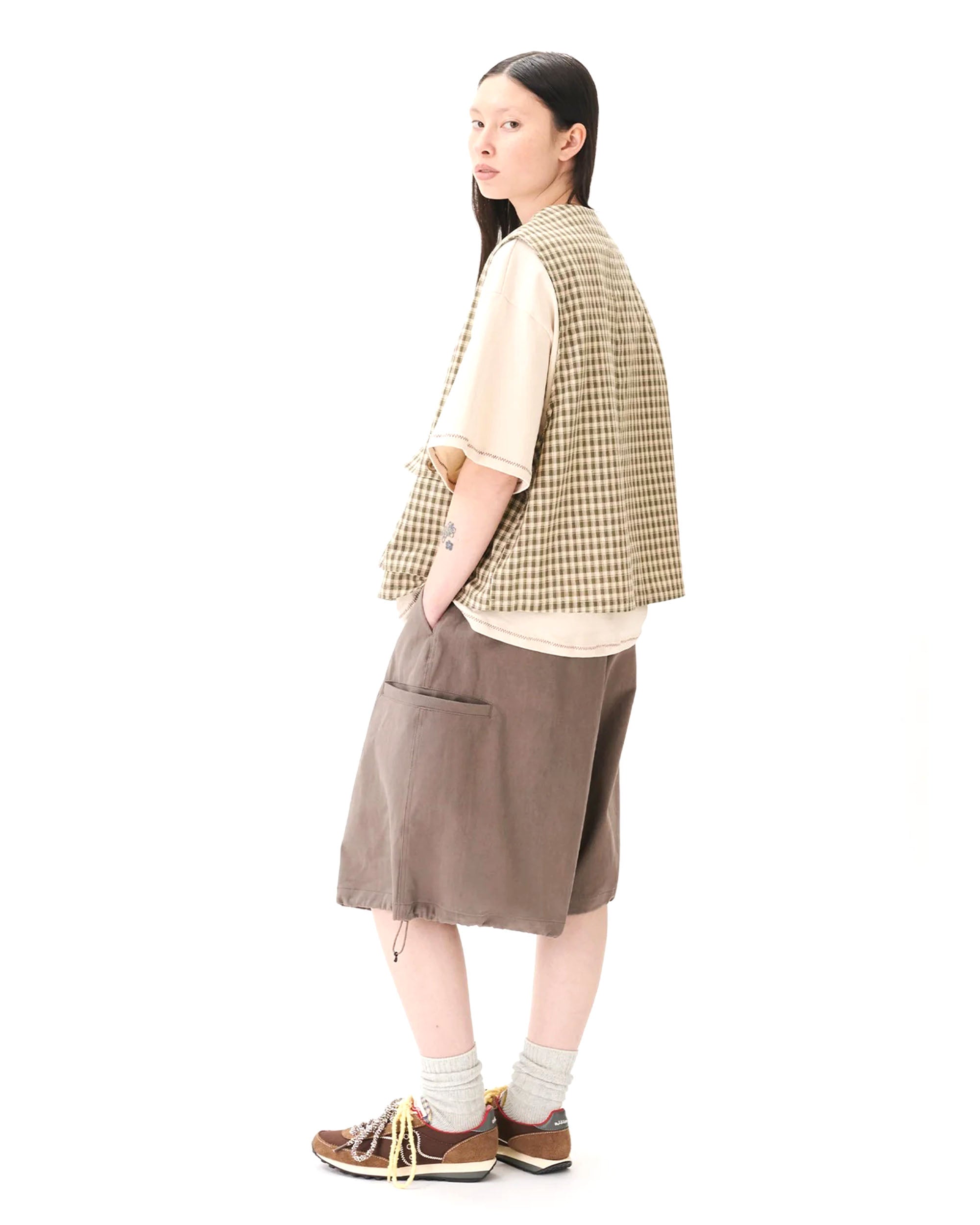 Hand-Embroidered Cropped Tee - Beige