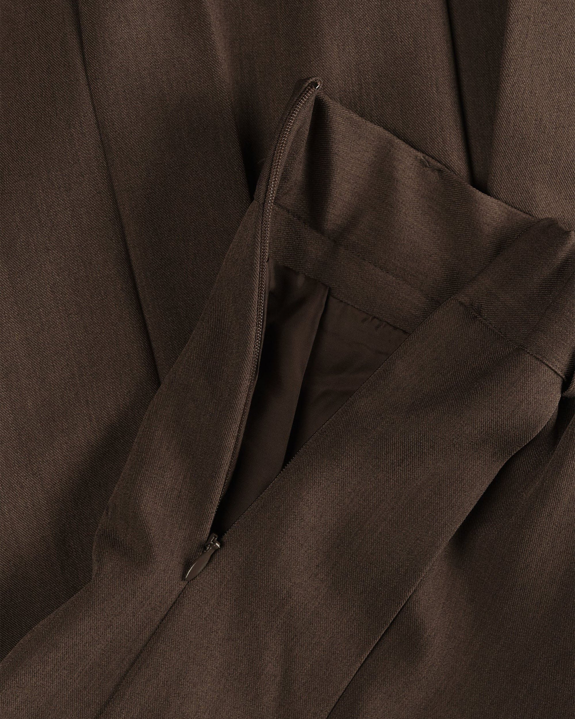 Pleated Wide Skirt - Brown