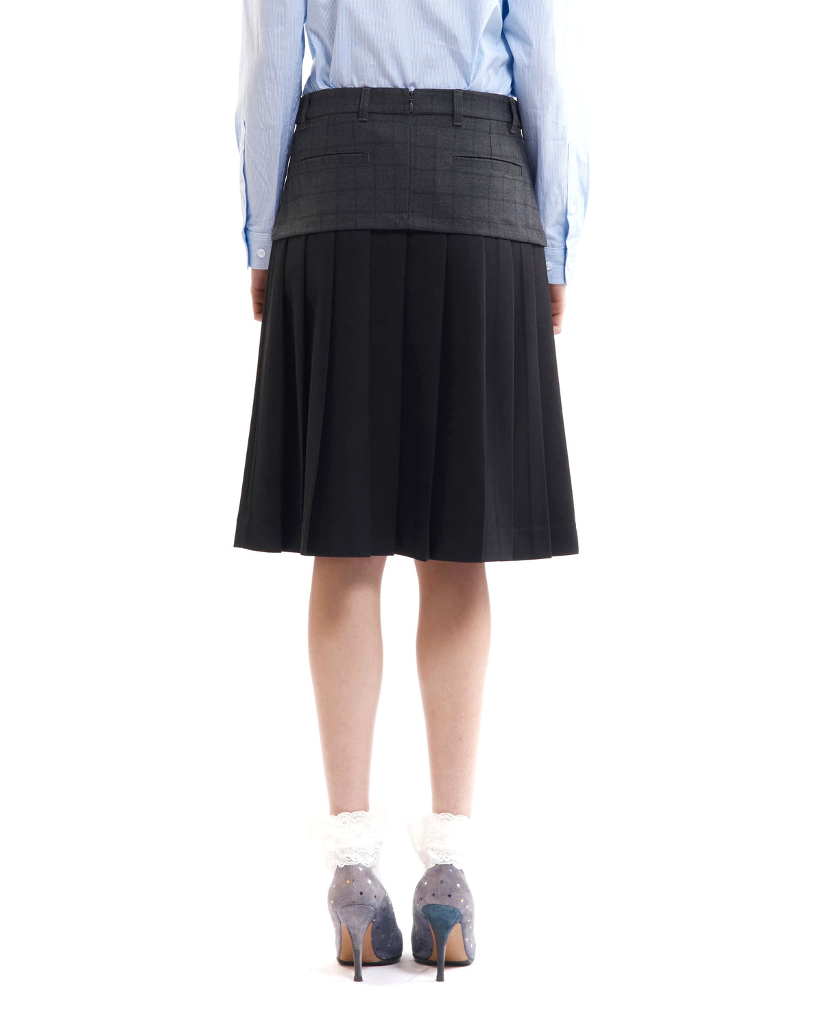 Spiral Jetty Pleat Skirt - Black/Grey