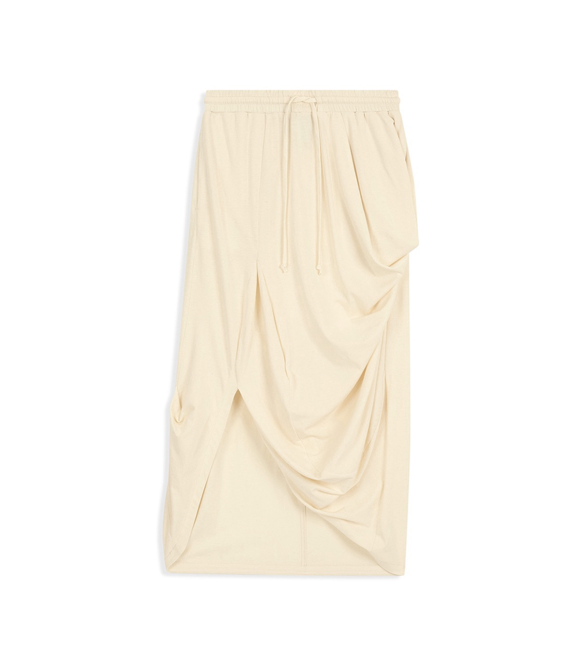 Draped Cotton Skirt - Off White