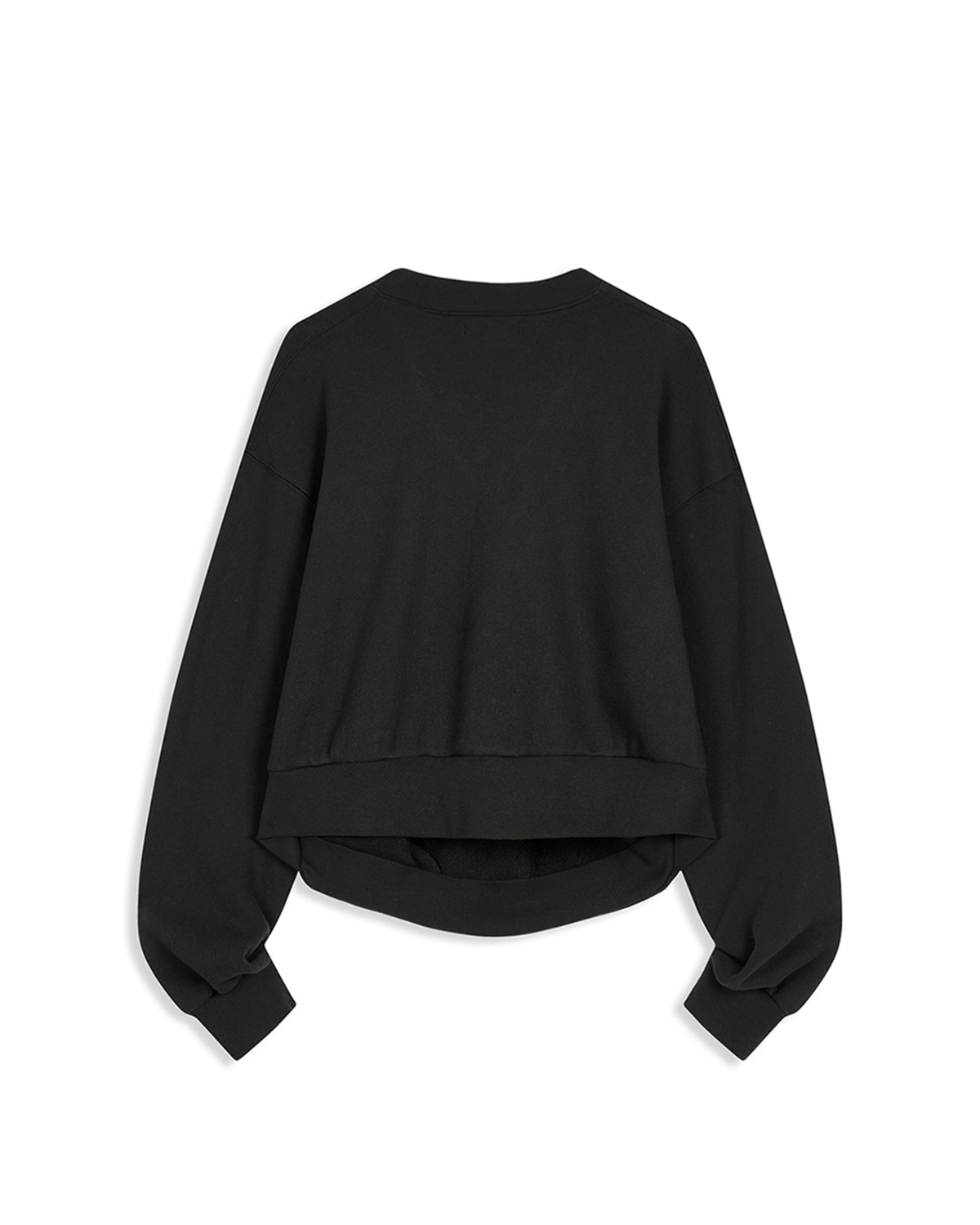 Slouchy V-Neck Sweatshirt - Black