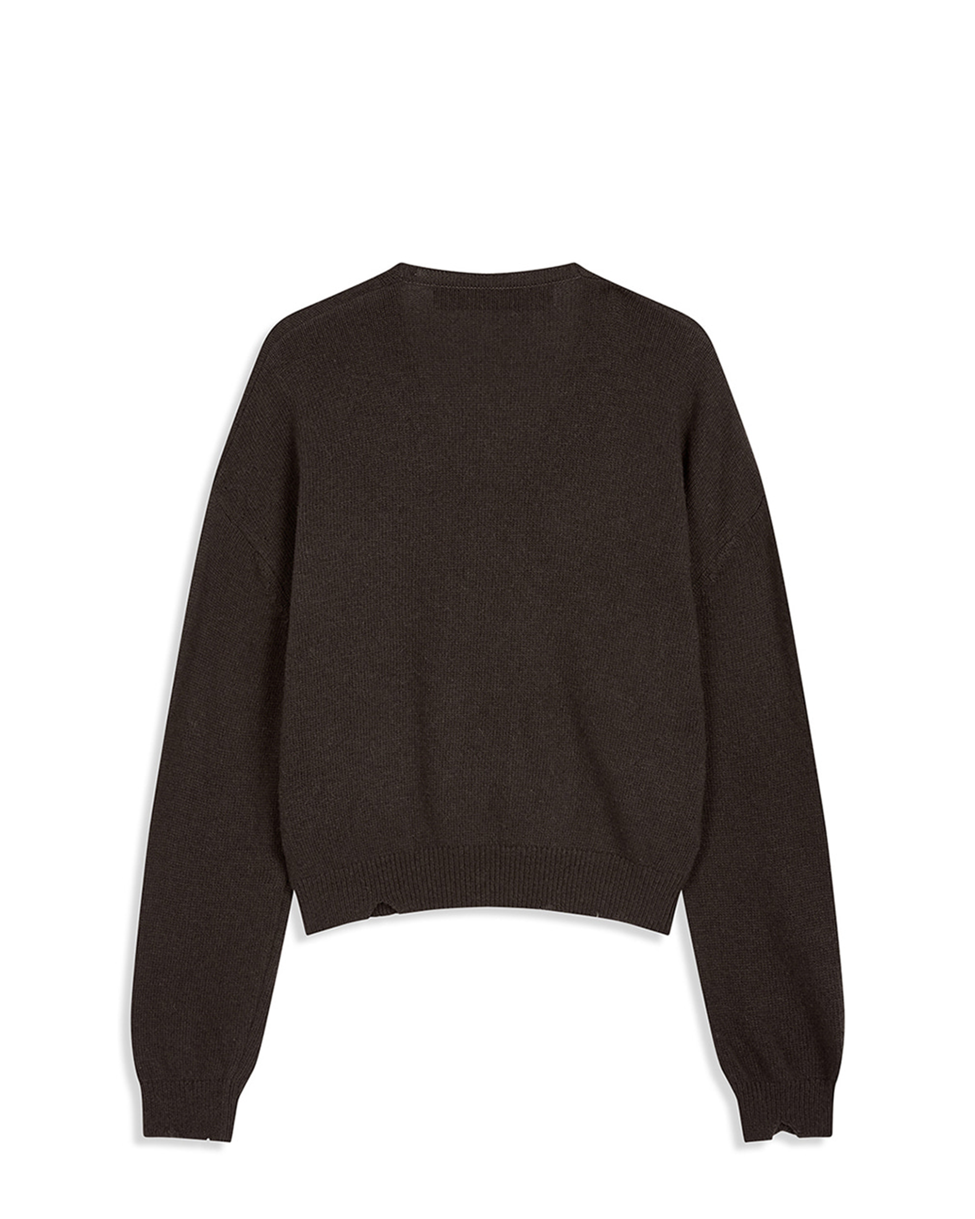 Wool Criss Cross Wrap Knit - Brown