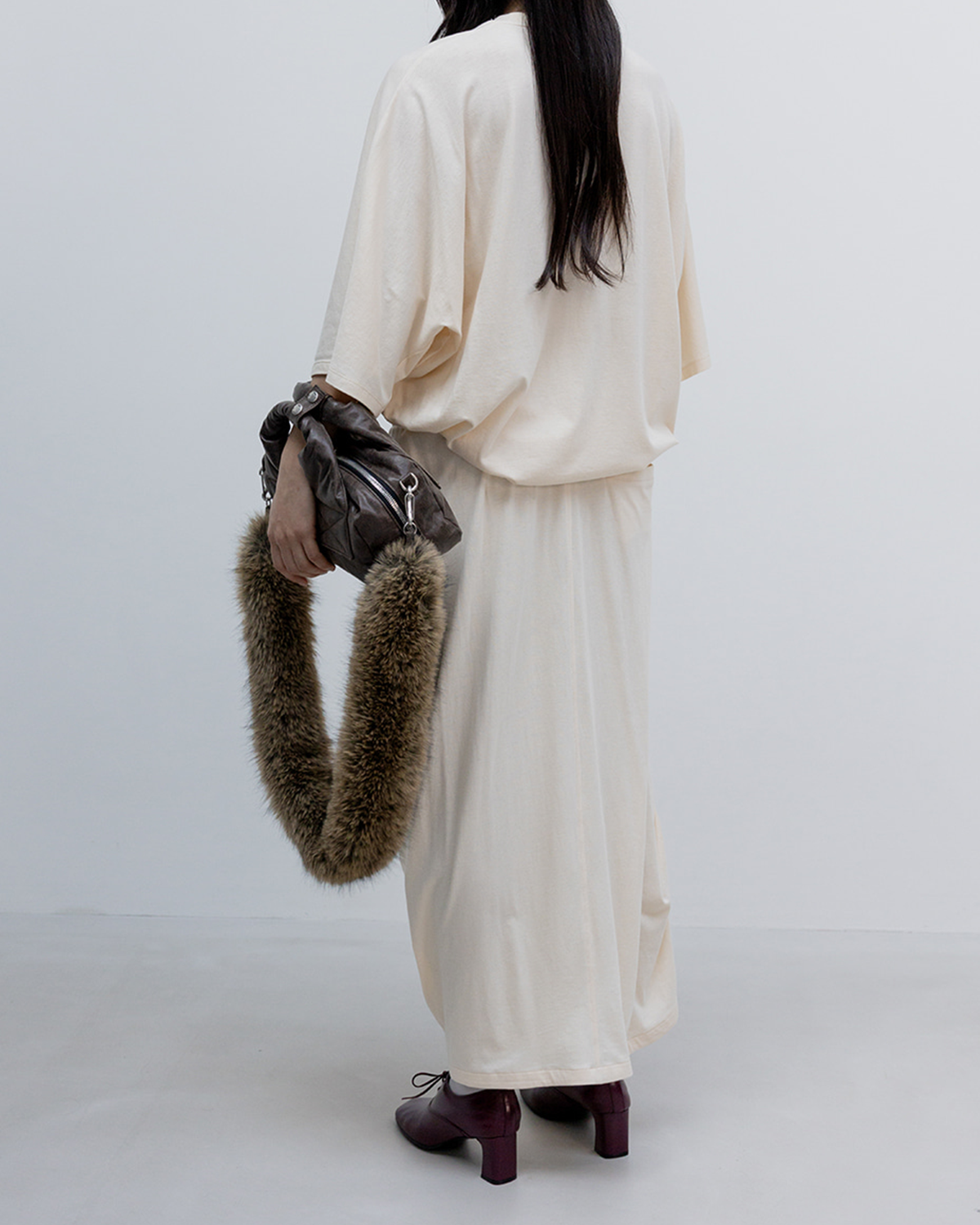 Draped Cotton Skirt - Off White