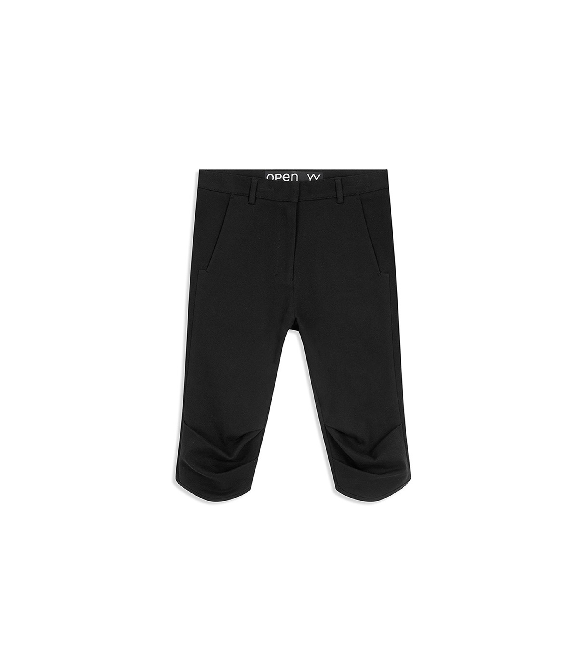 Round Cut Capri Shorts - Black