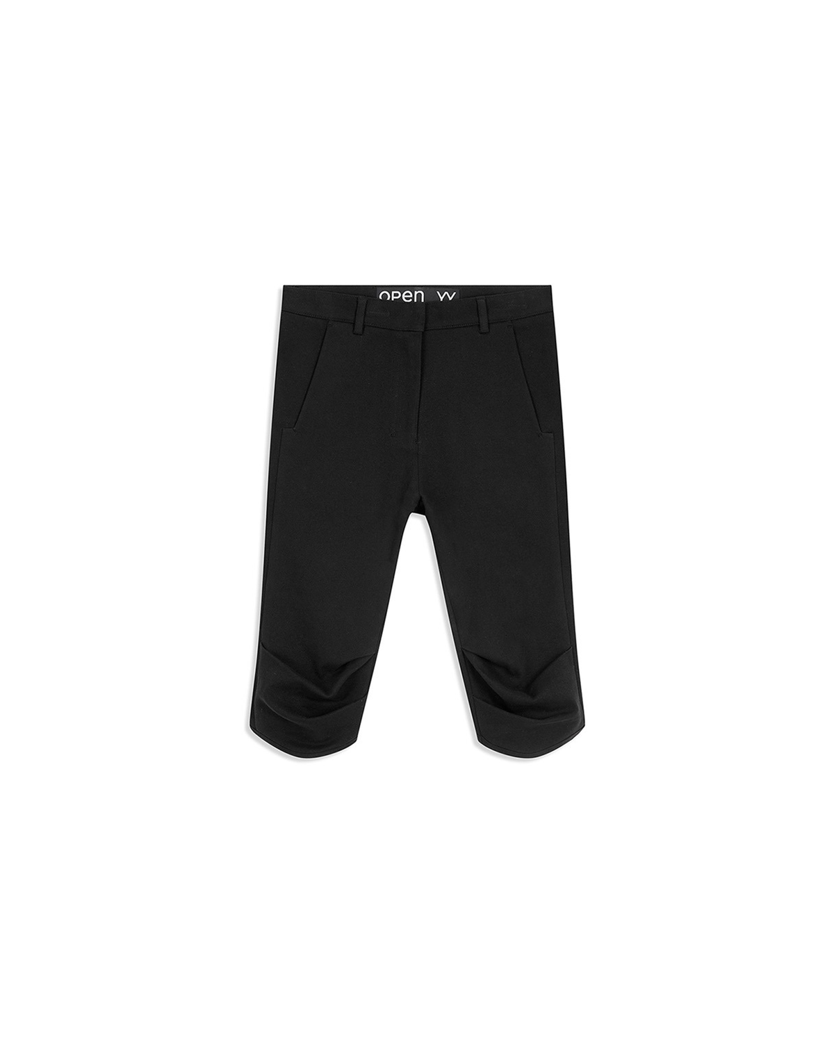 Round Cut Capri Shorts - Black