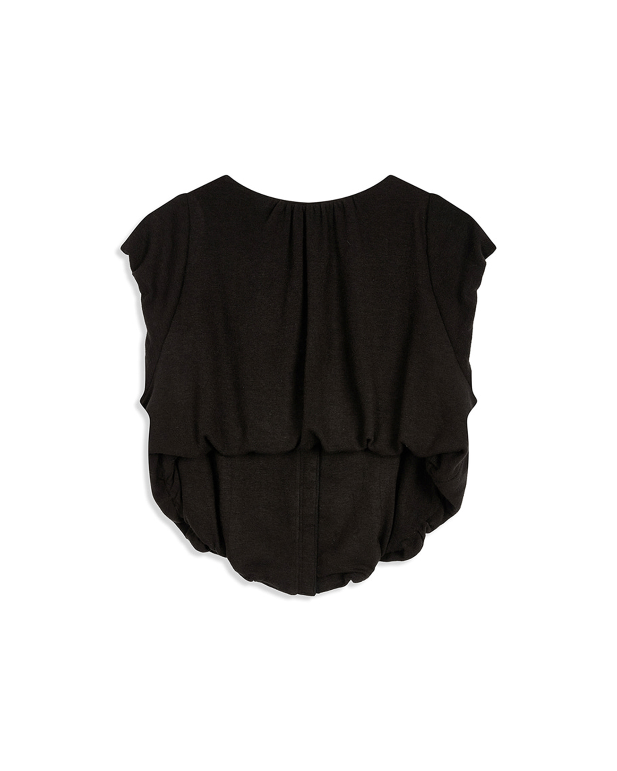 Shirred Jersey Tank - Black