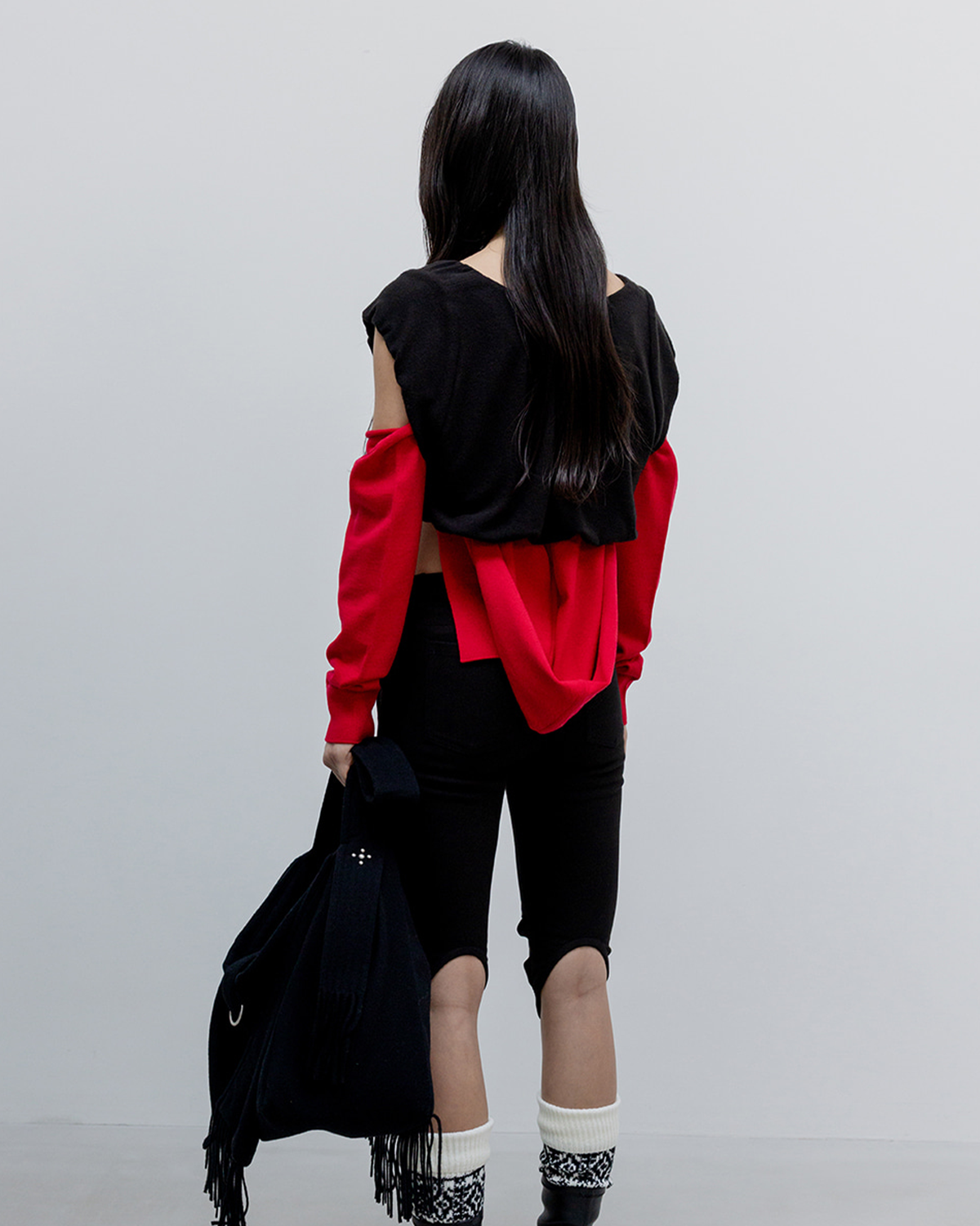 Shirred Jersey Tank - Black