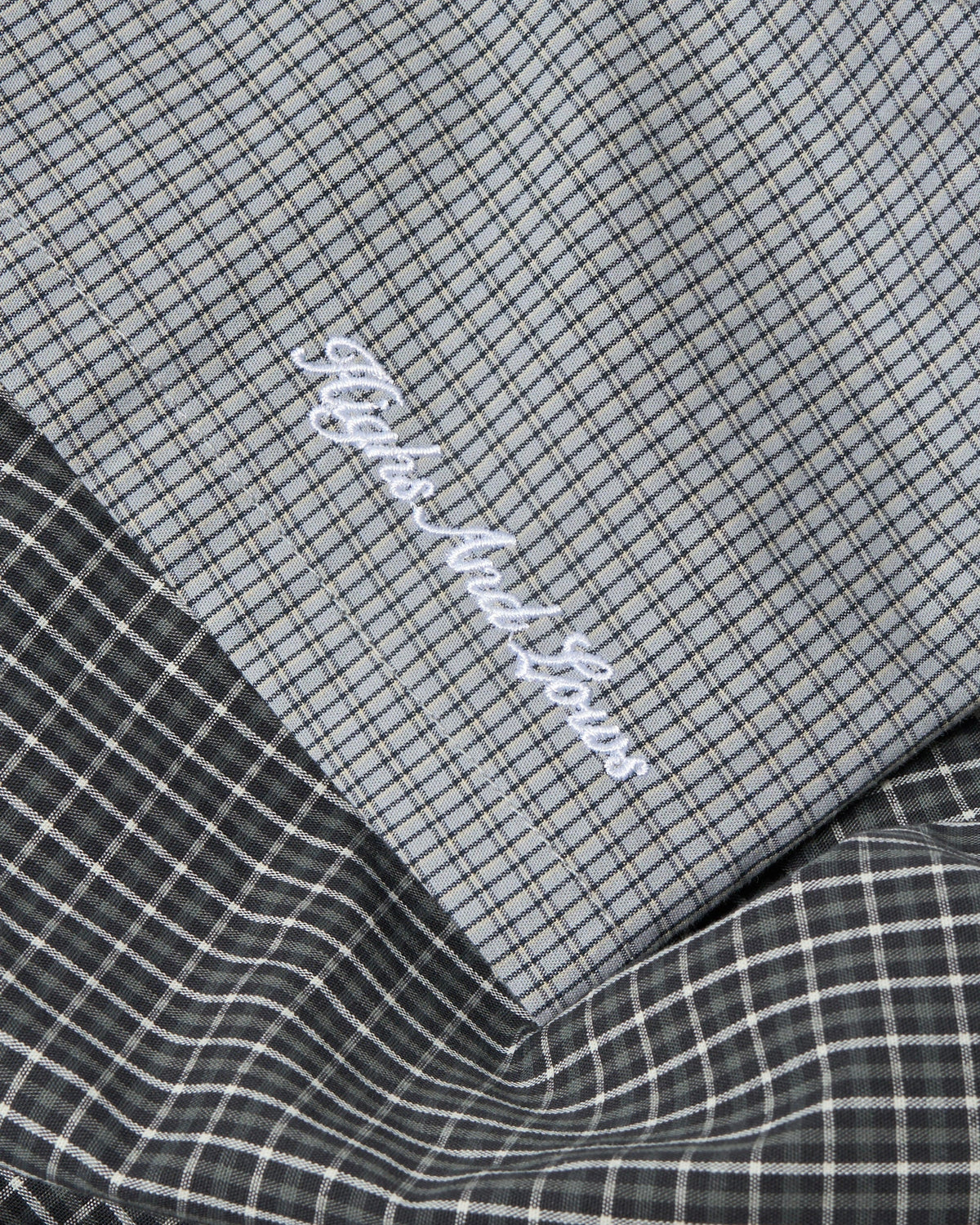 Script L/S Wright Shirt - Grey / Blue Micro Check