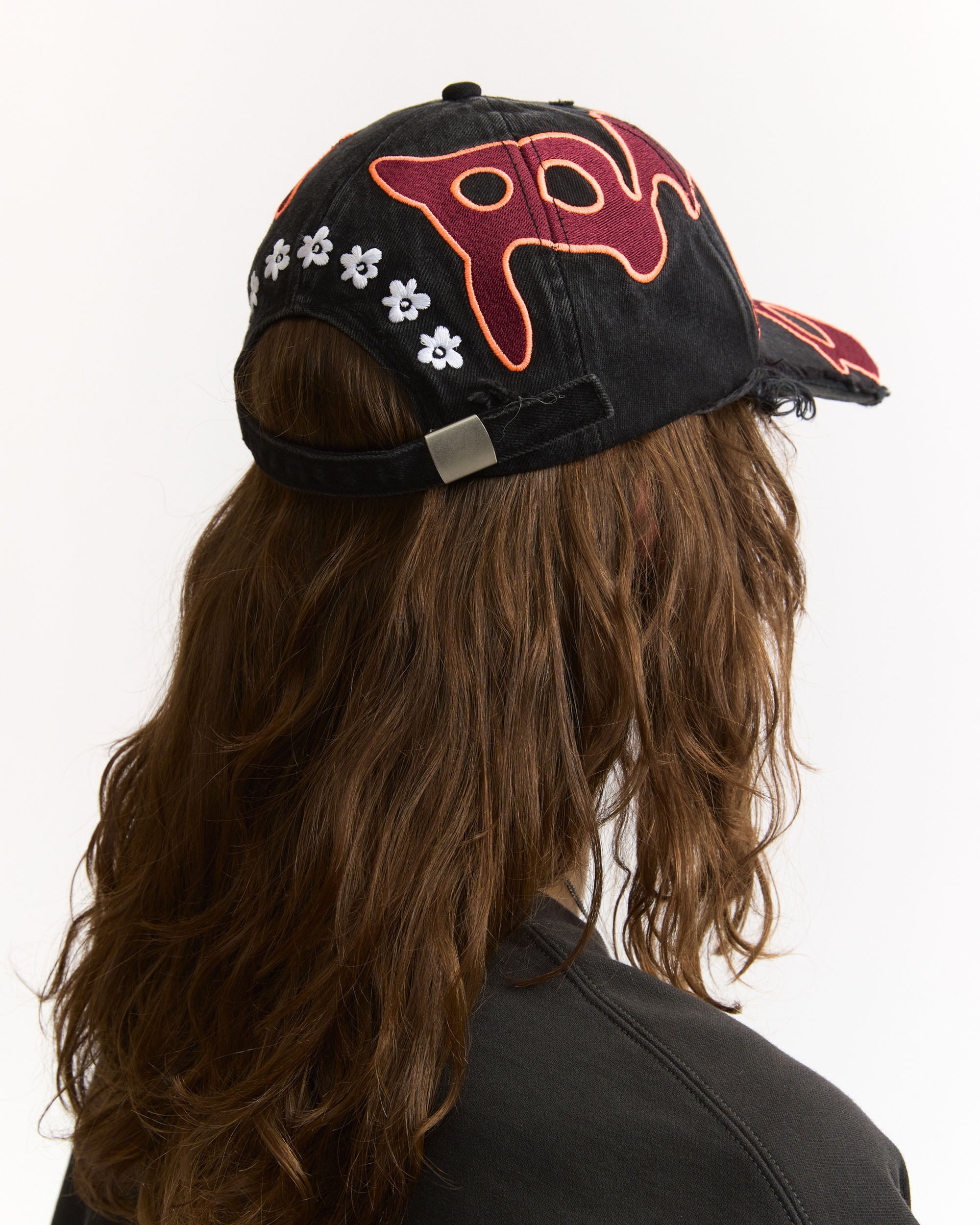 Seven Eighths Baseball Cap - Washed Black / Deep Red