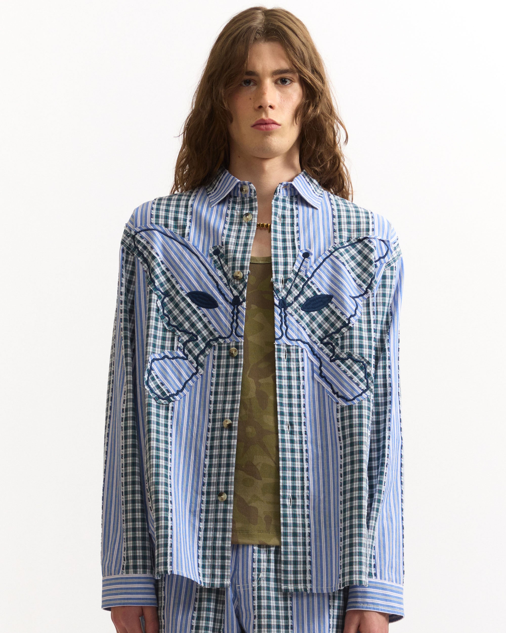 Specter L/S Overshirt - Blue Stripe