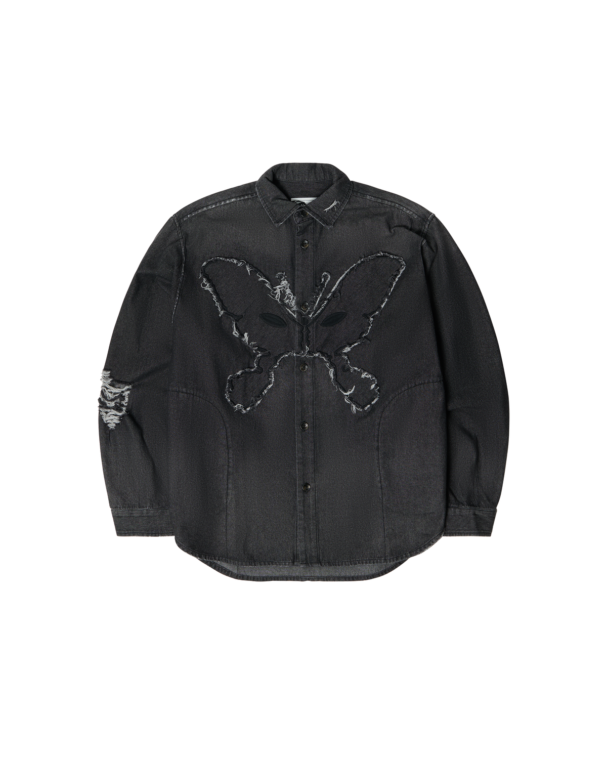 Moments In Love Overshirt - Black Chambray