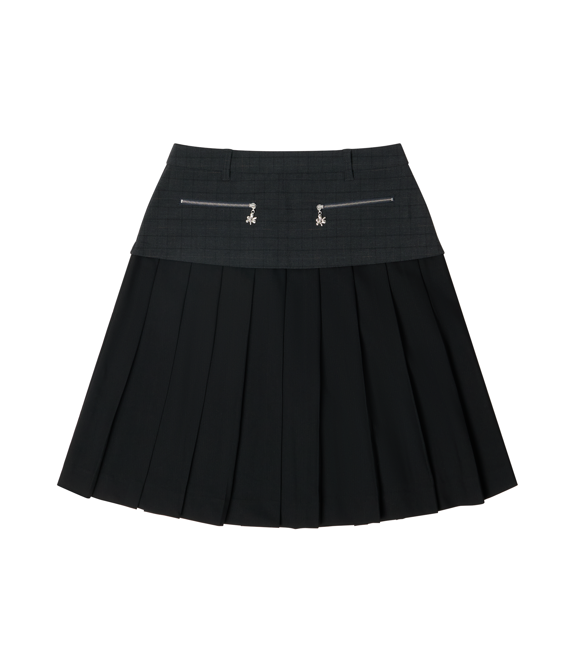 Spiral Jetty Pleat Skirt - Black/Grey