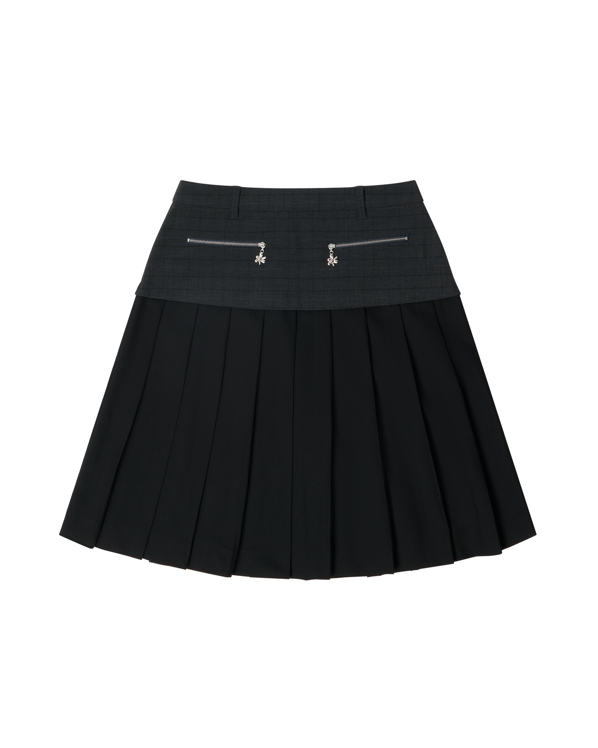 Spiral Jetty Pleat Skirt - Black/Grey