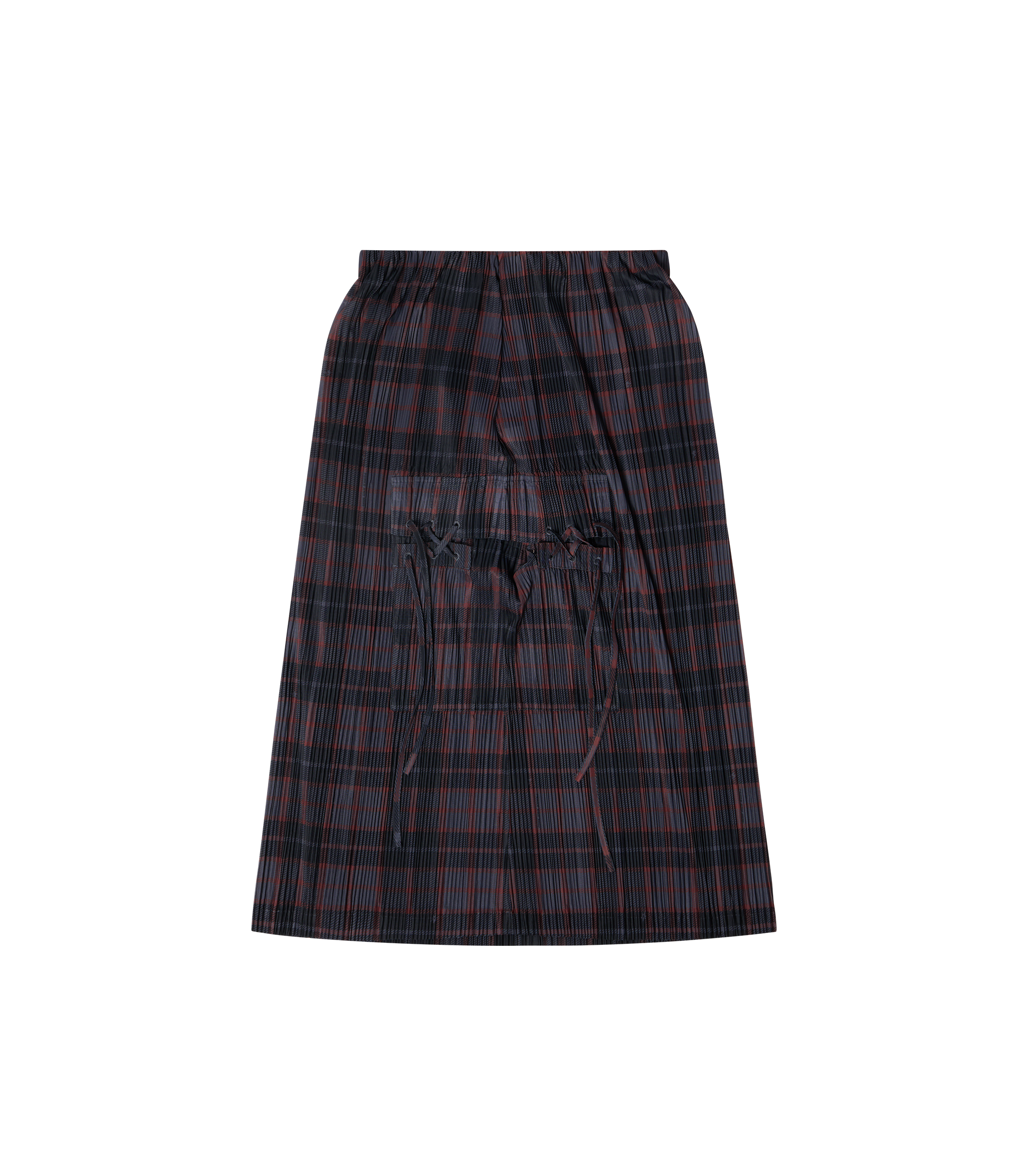 Bodhi Pleated Long Skirt - Grey Check