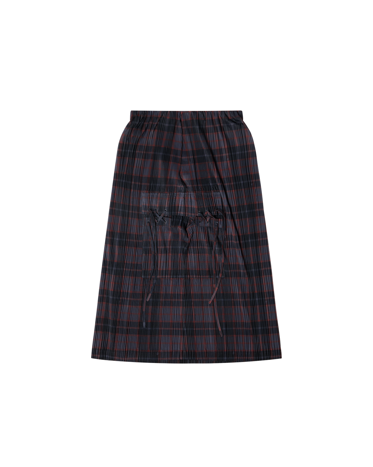 Bodhi Pleated Long Skirt - Grey Check