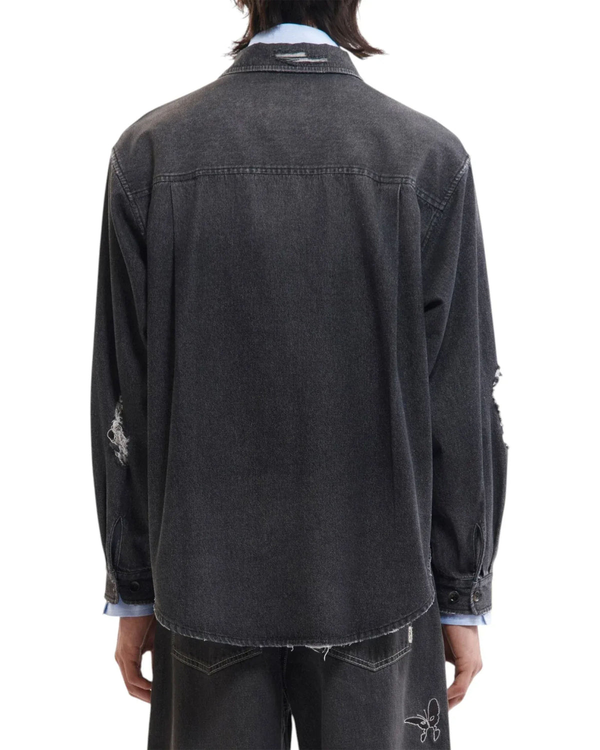 Moments In Love Overshirt - Black Chambray