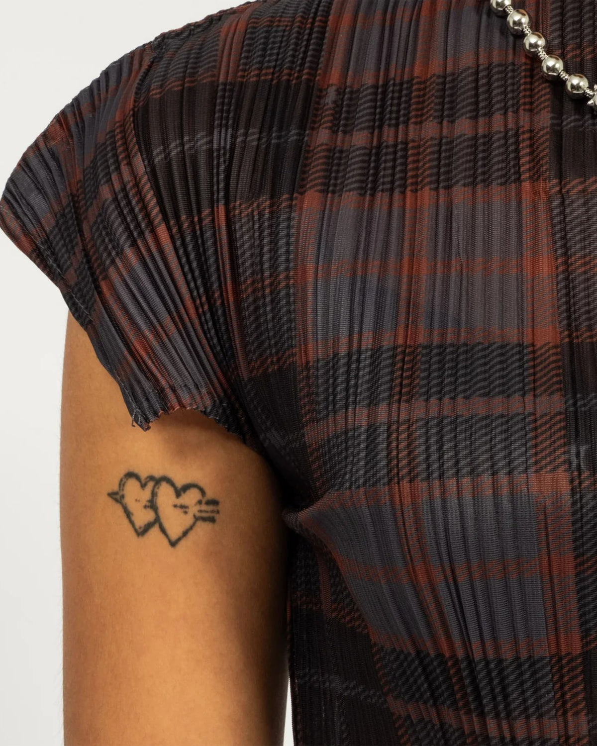 Bodhi Pleated Top - Grey Check