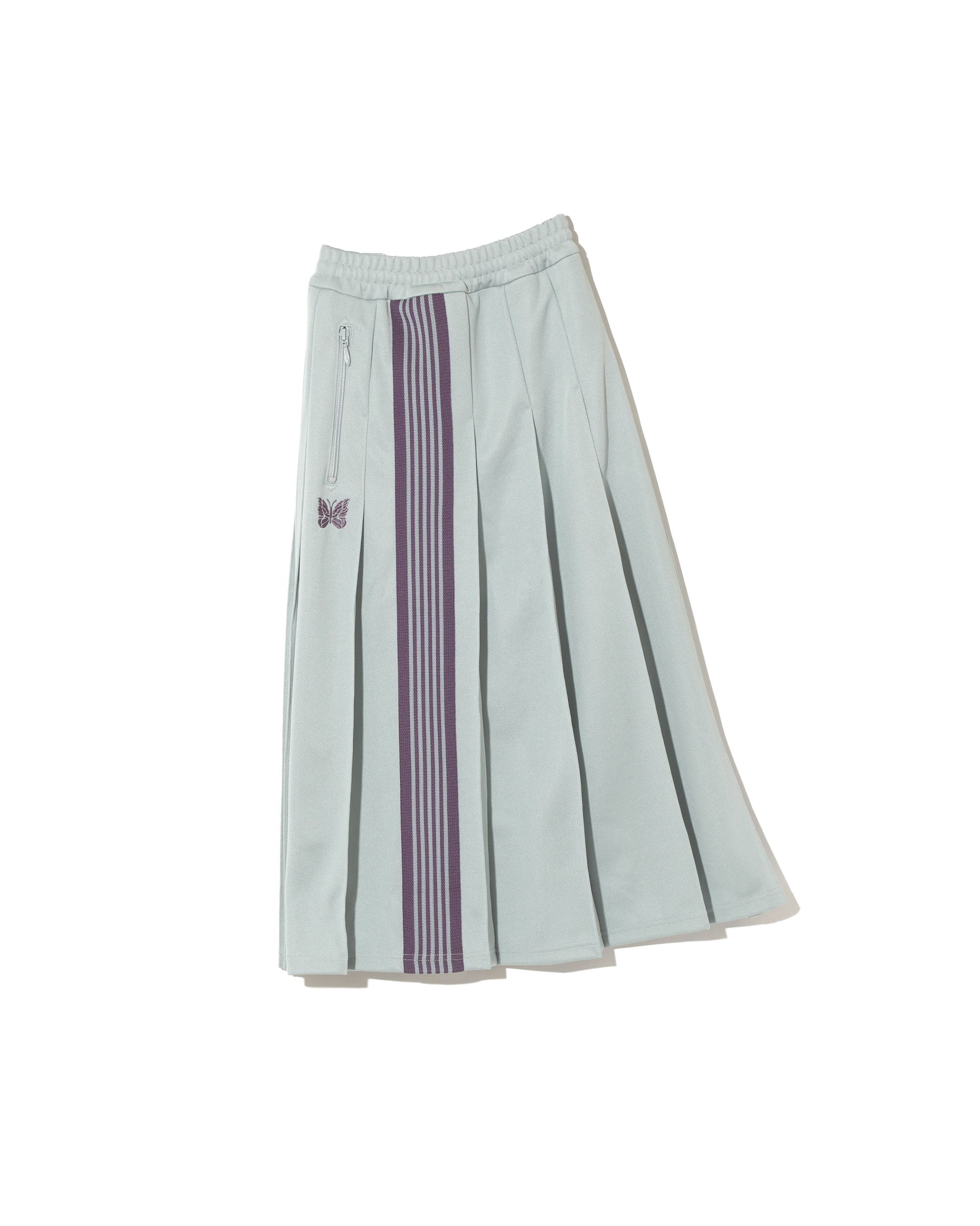 Poly Smooth Pleated Track Skirt - Sax