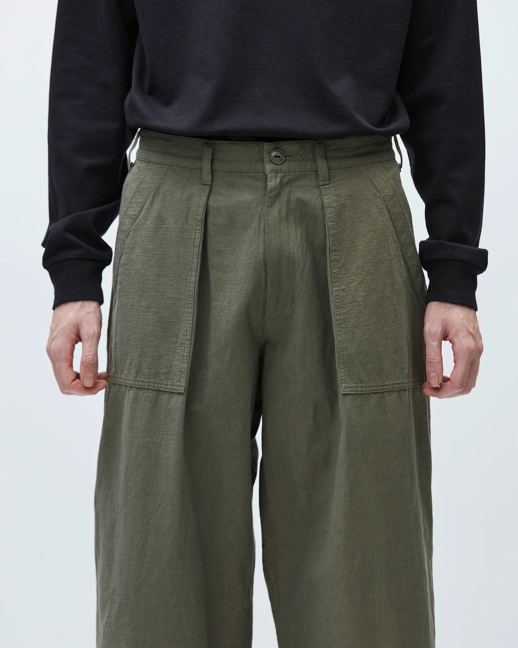 Wide Baker Pants - Olive Drab
