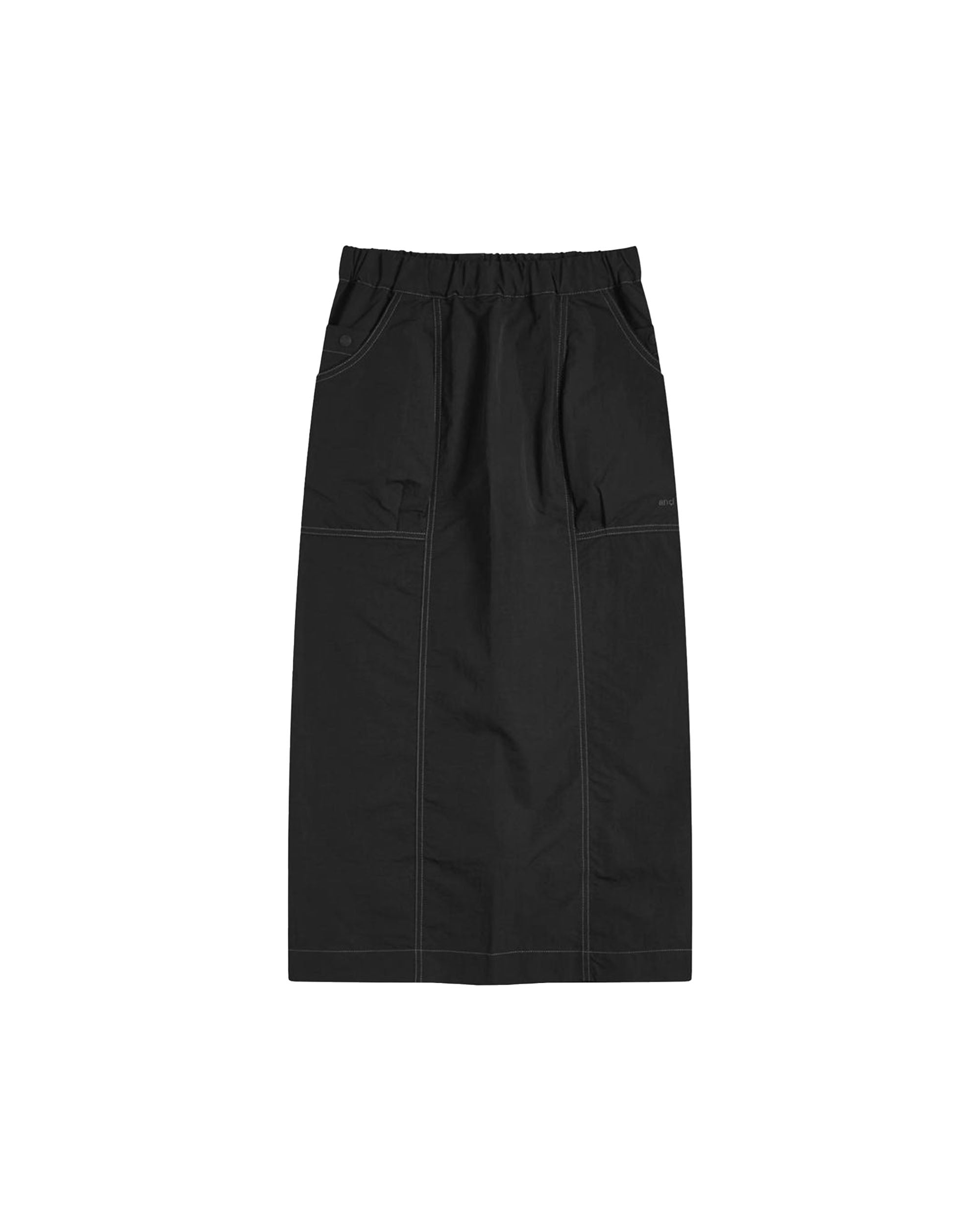 Crinkled Nylon Skirt - Black