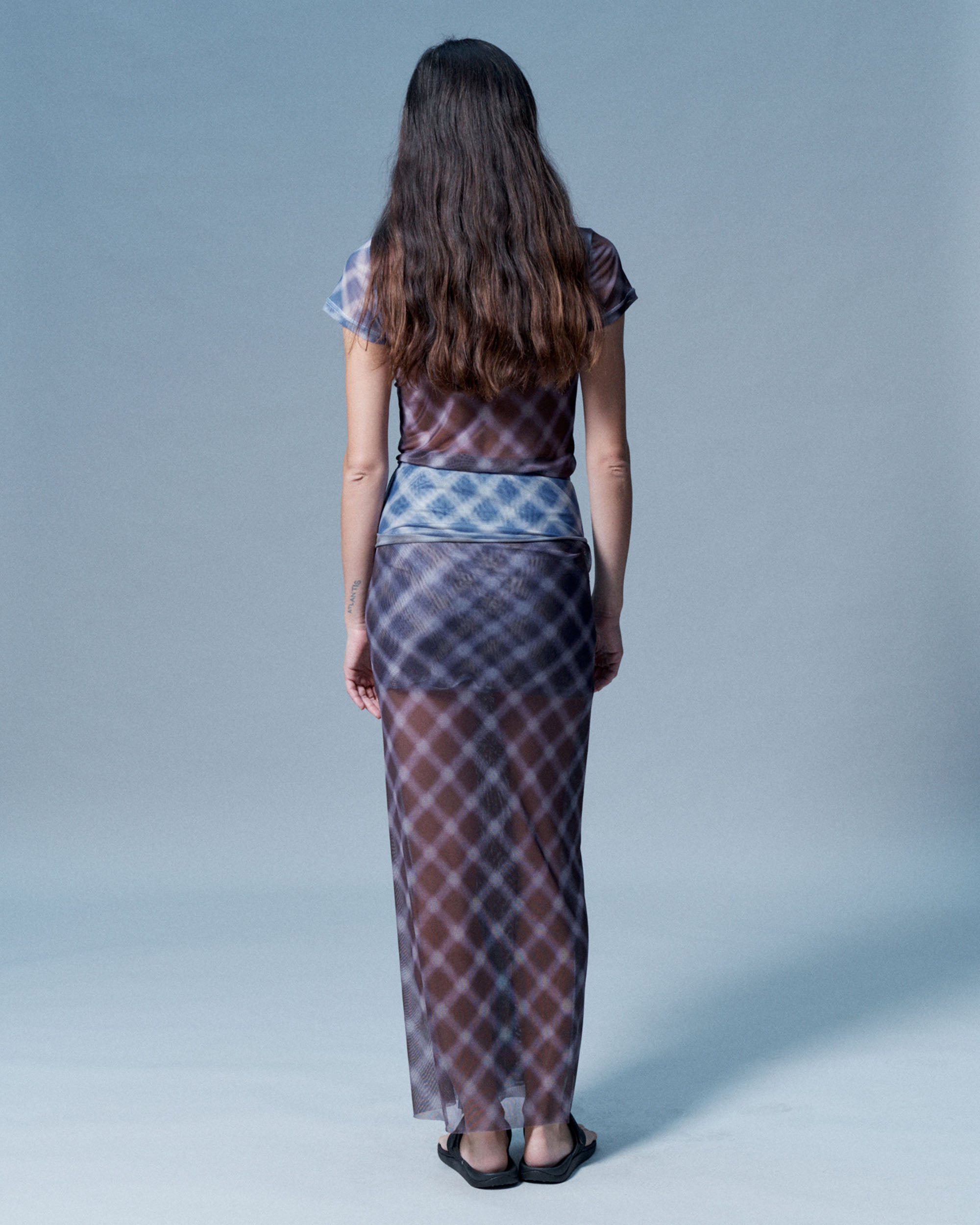 Cross Gather Skirt - Brown
