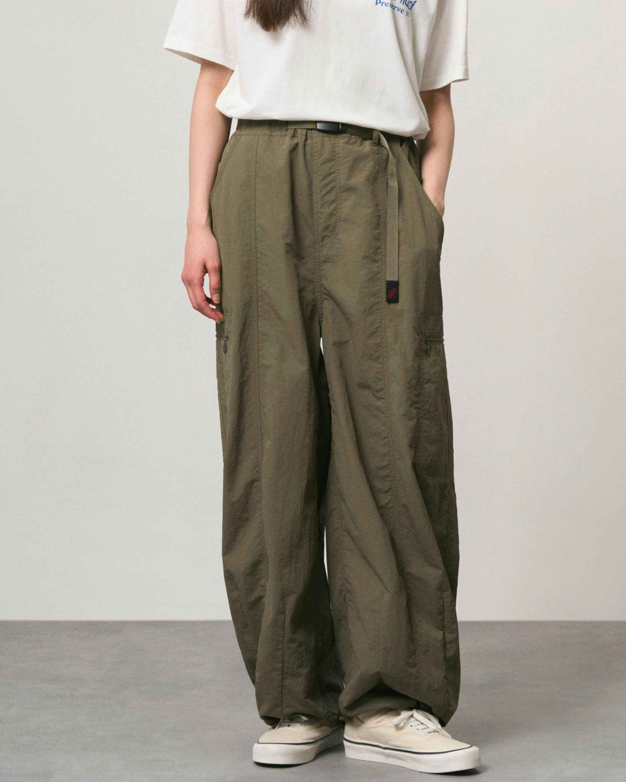 Nylon Loose Balloon Pant - Burnt Olive