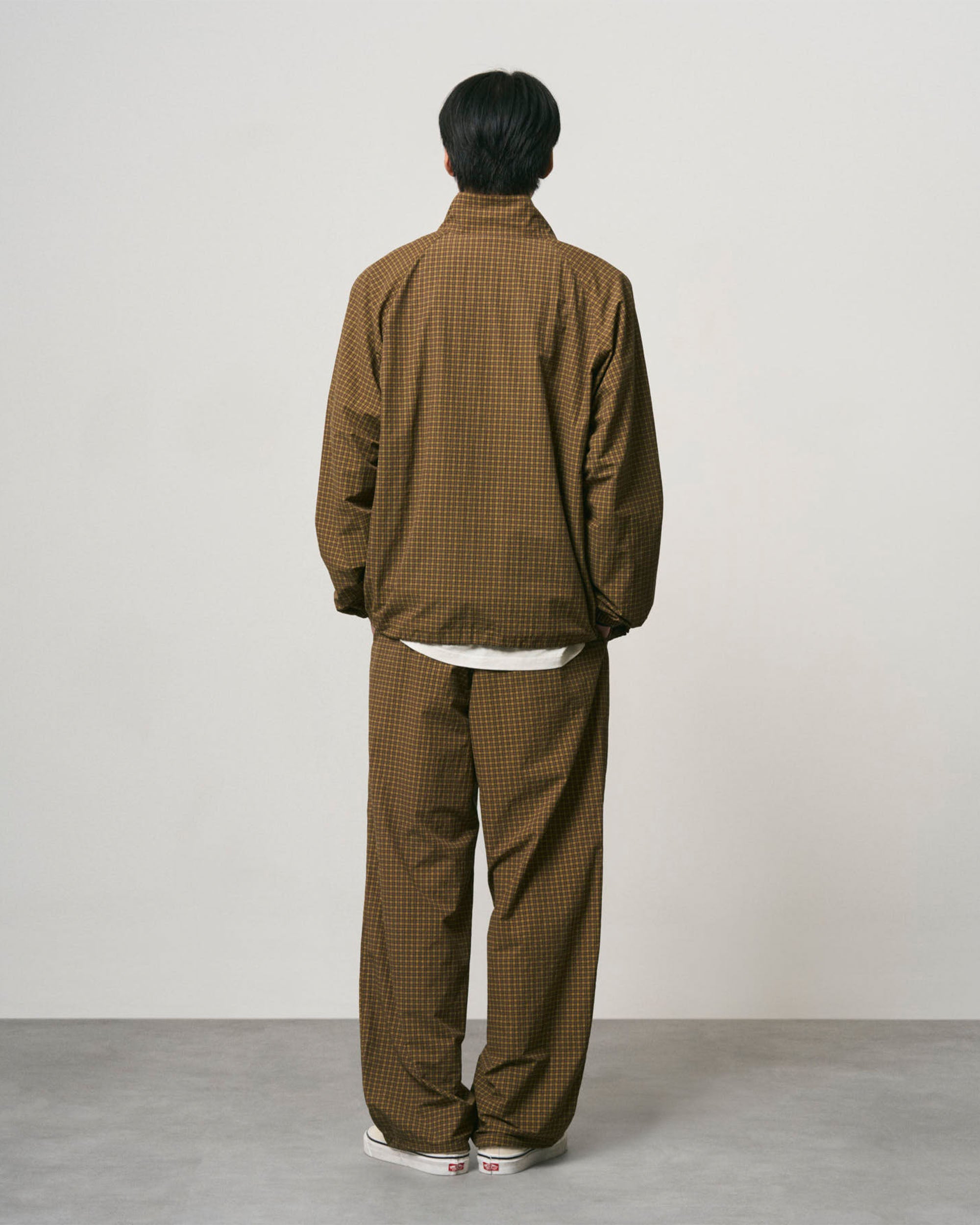 Mini Check Nylon Pant - Brown Check