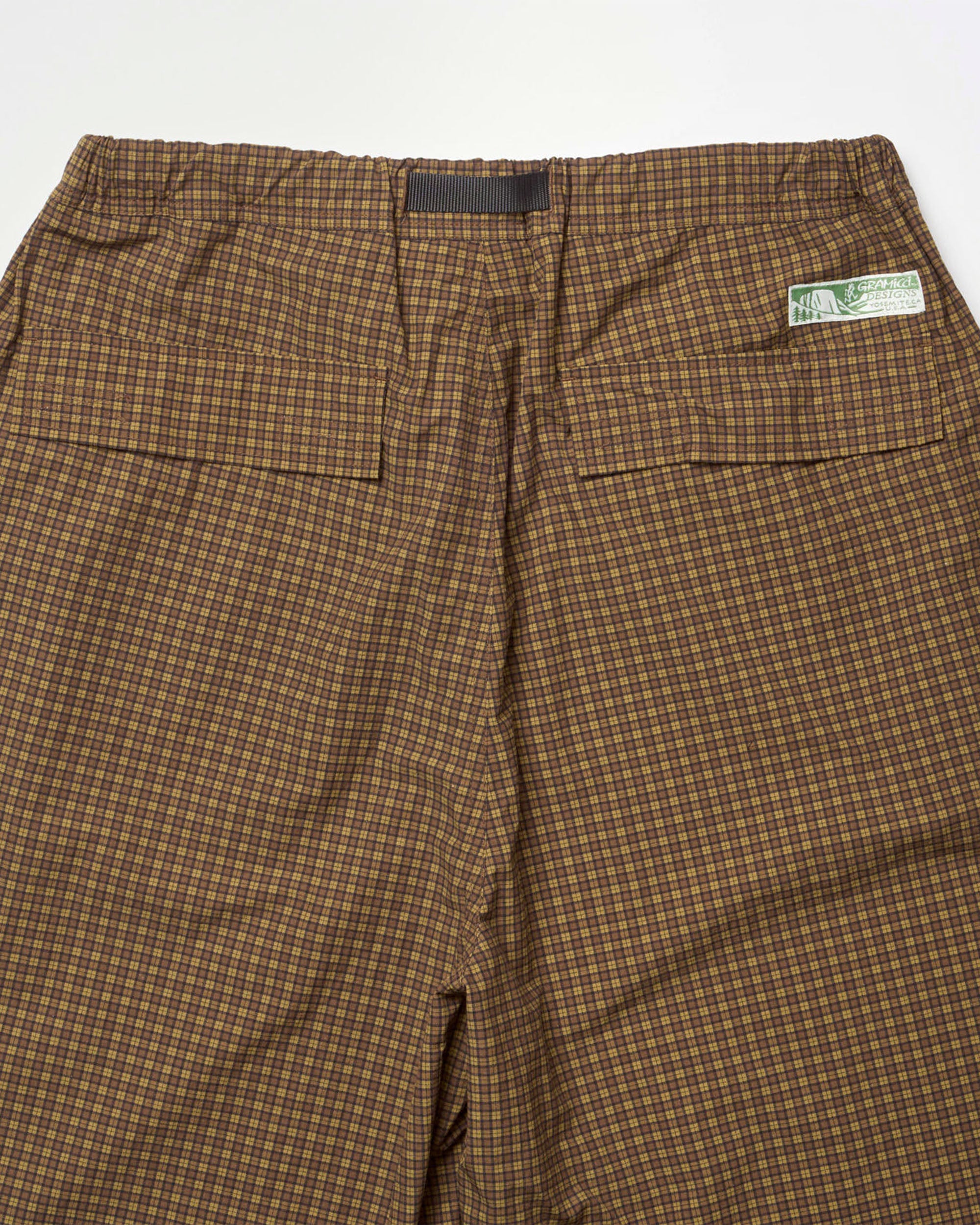 Mini Check Nylon Pant - Brown Check