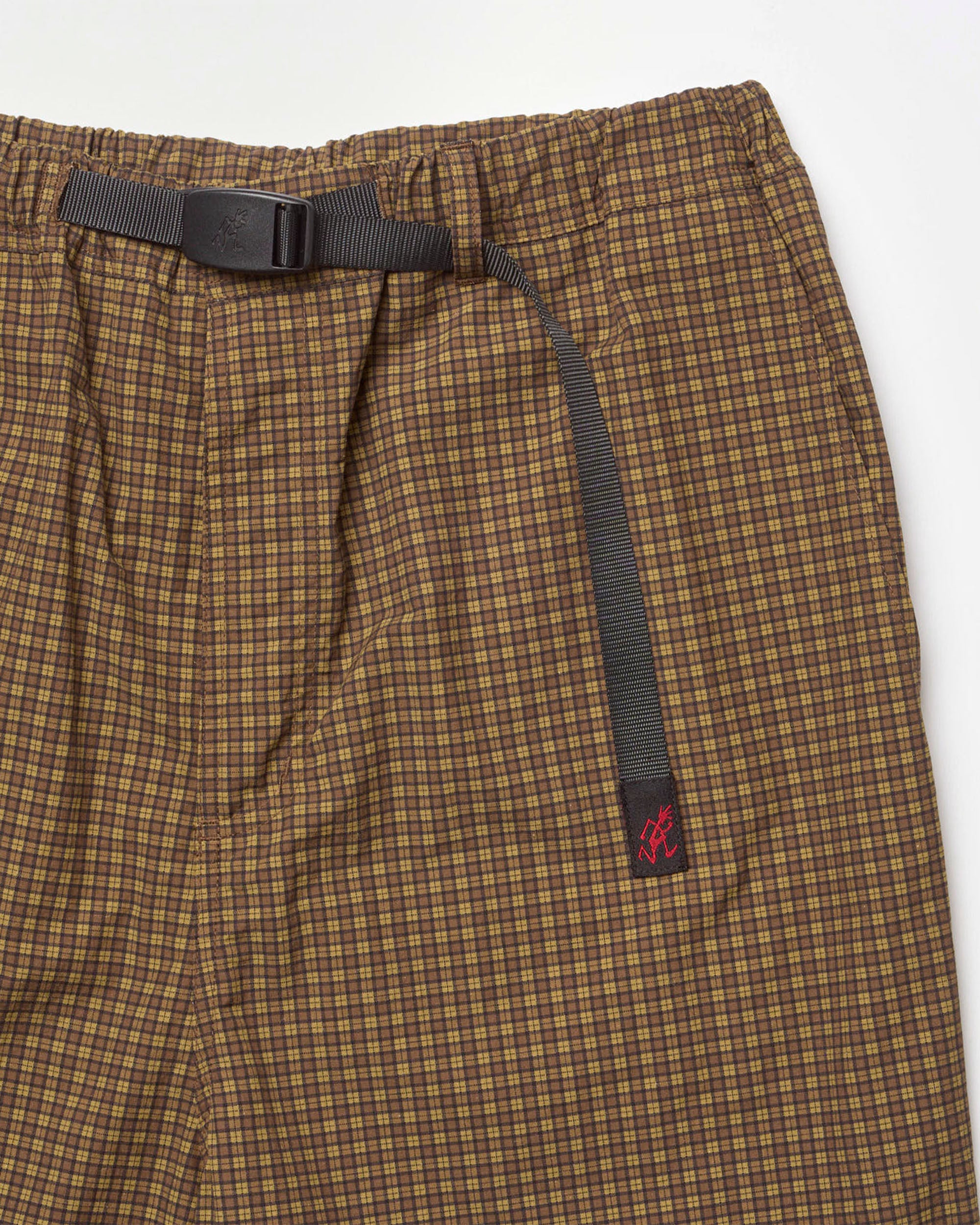 Mini Check Nylon Pant - Brown Check
